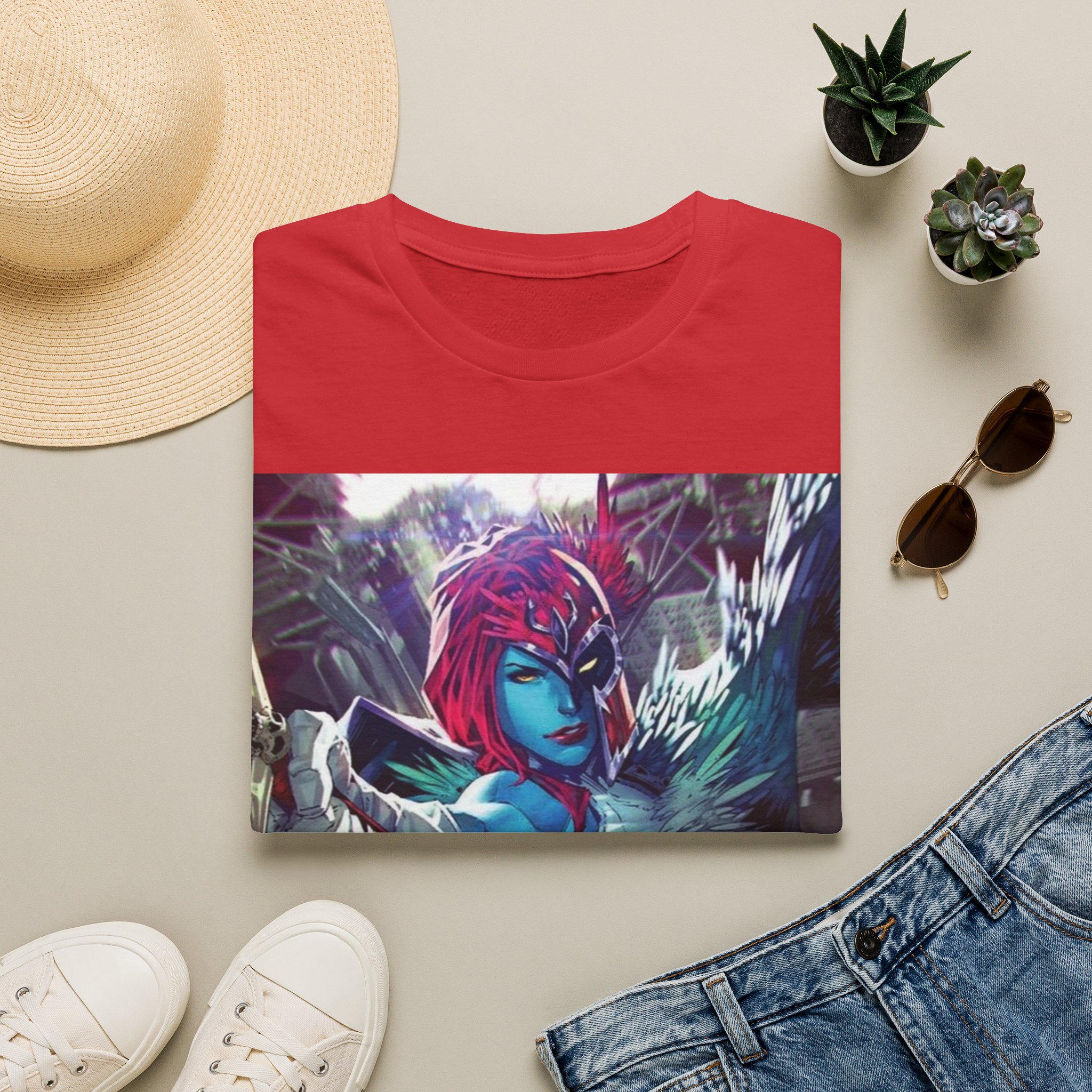 Mystique Winged Warrior Blue Mutant Comic Graphic Tee - Image 28