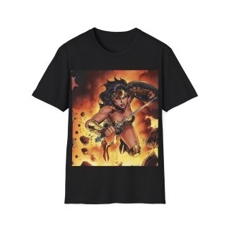 Wonder Woman Amazon Warrior Flame Comic T‑Shirt