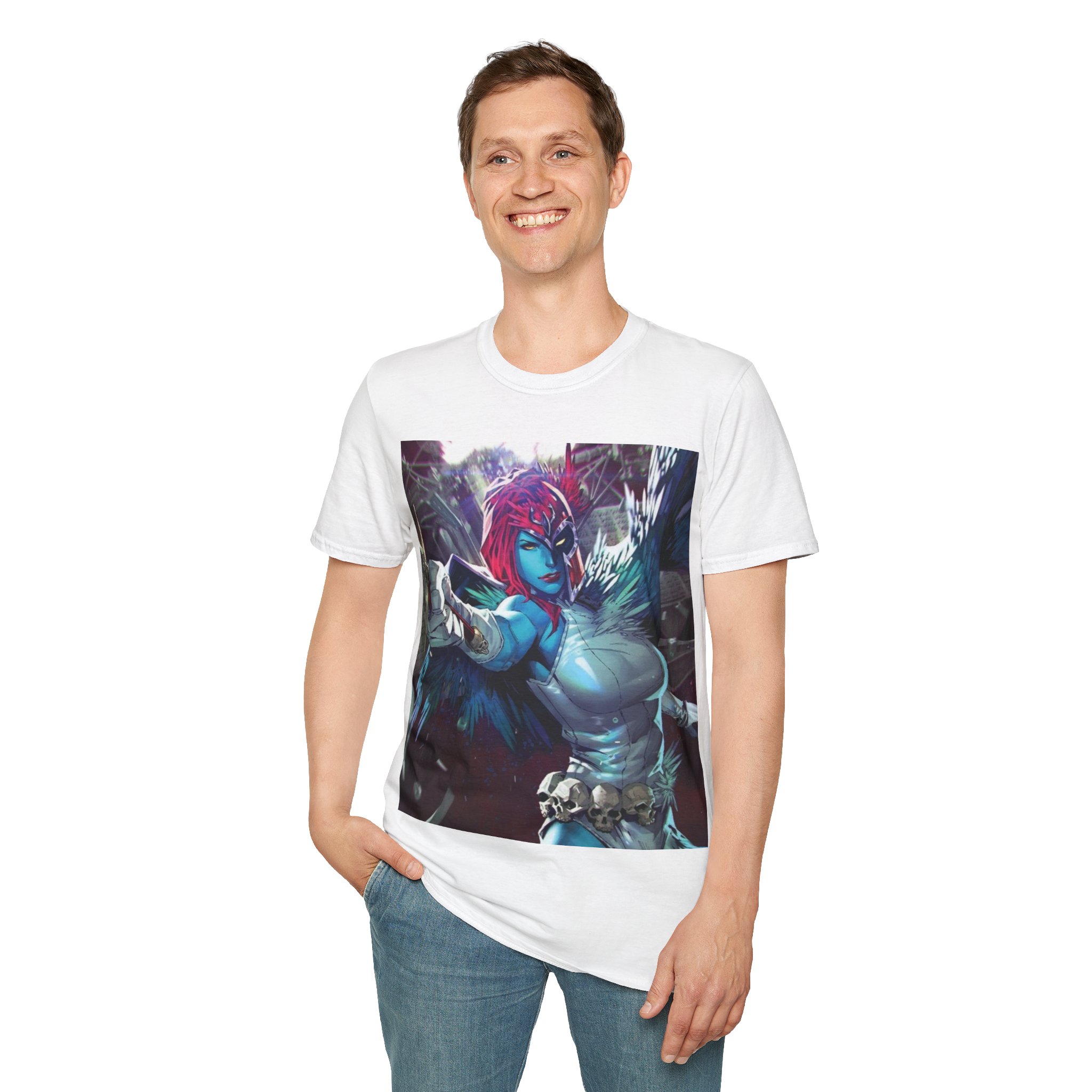 Mystique Winged Warrior Blue Mutant Comic Graphic Tee - Image 14