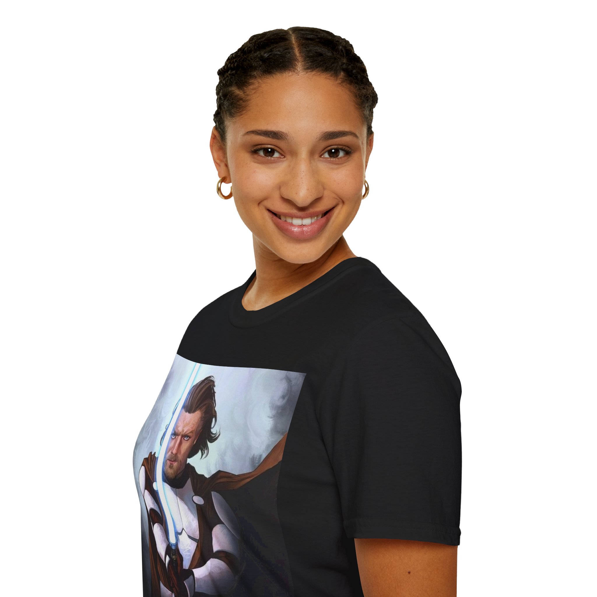 Obi‑Wan Kenobi Jedi Master Blue Saber Graphic Tee - Image 6