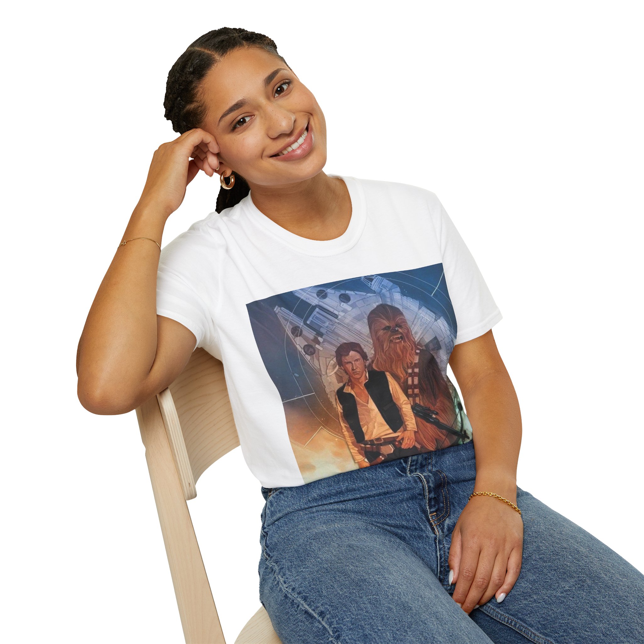 Han Solo & Chewbacca Millennium Flight Graphic T‑Shirt - Image 16