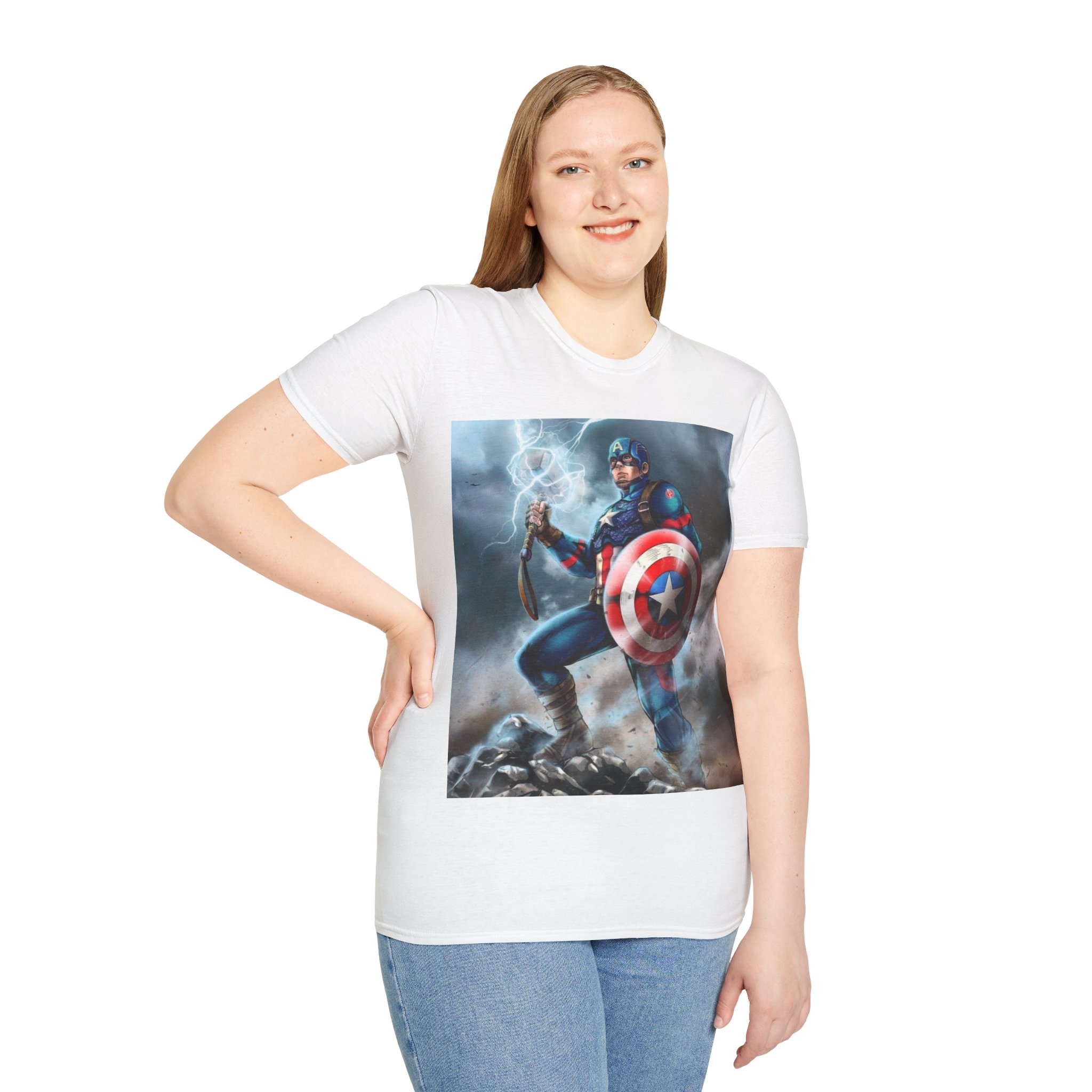 Captain America Lightning Shield Hero Graphic Tee - Image 13