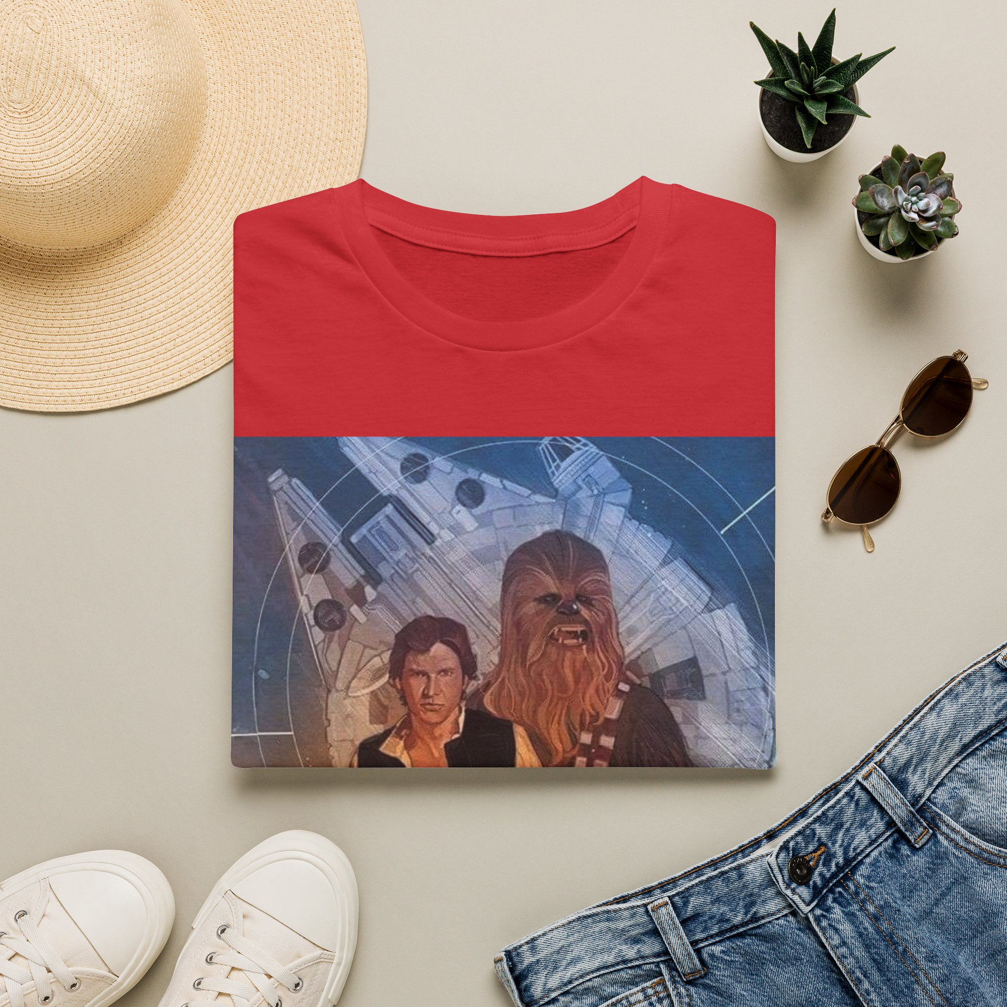 Han Solo & Chewbacca Millennium Flight Graphic T‑Shirt - Image 28