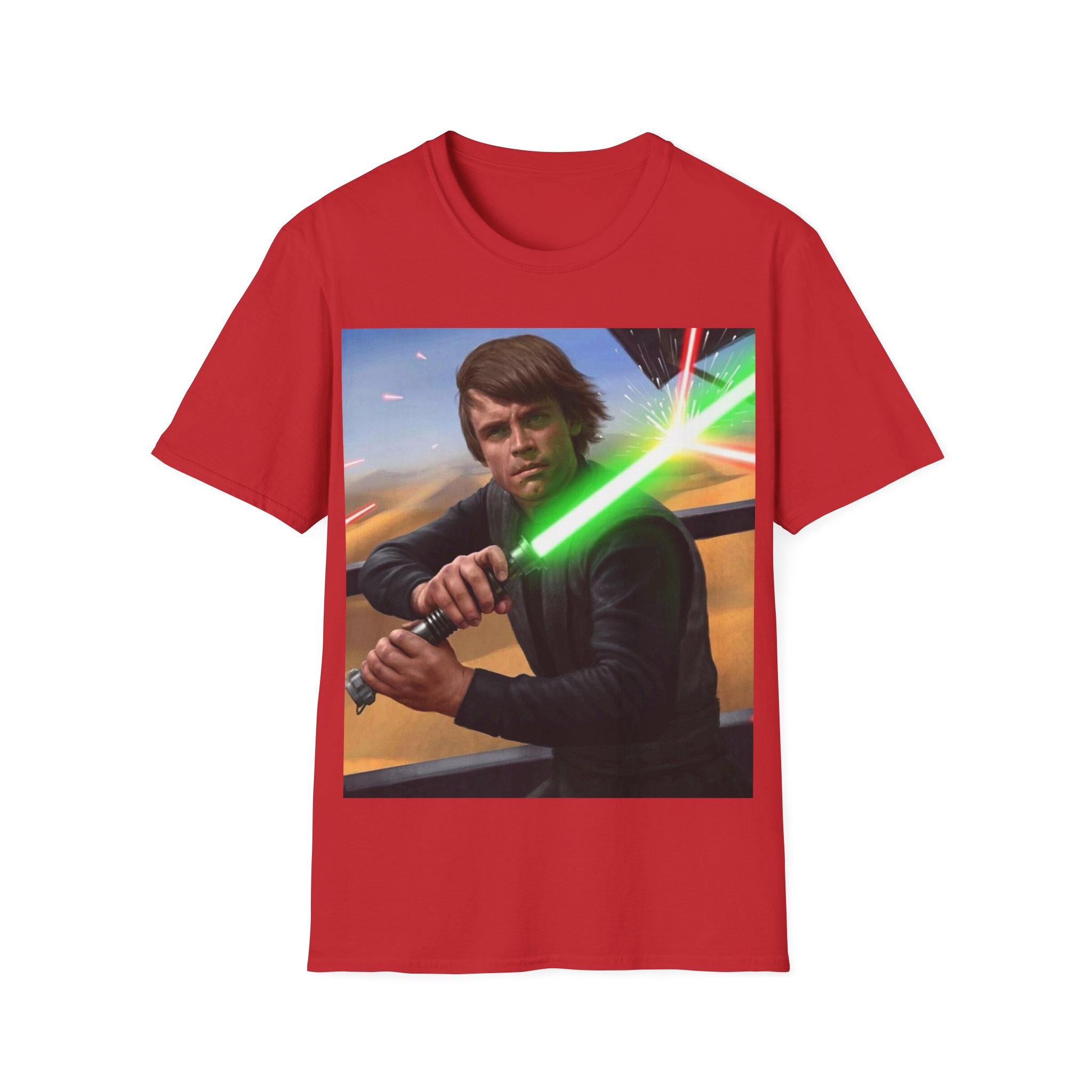 Luke Skywalker Green Saber Desert Battle Graphic Tee - Image 29