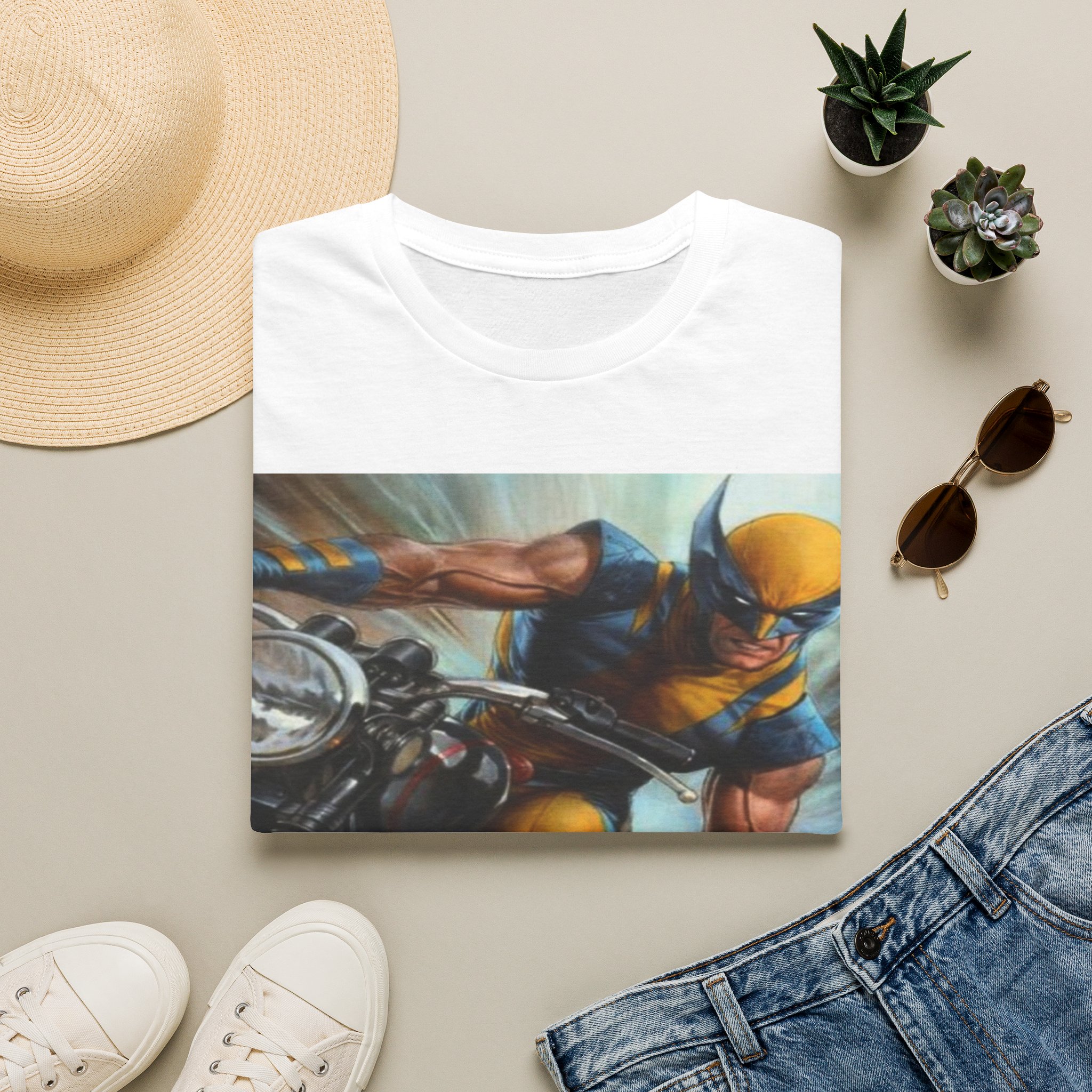 Wolverine Motorcycle Graphic T-Shirt — Vintage Comic Hero Tee - Image 10