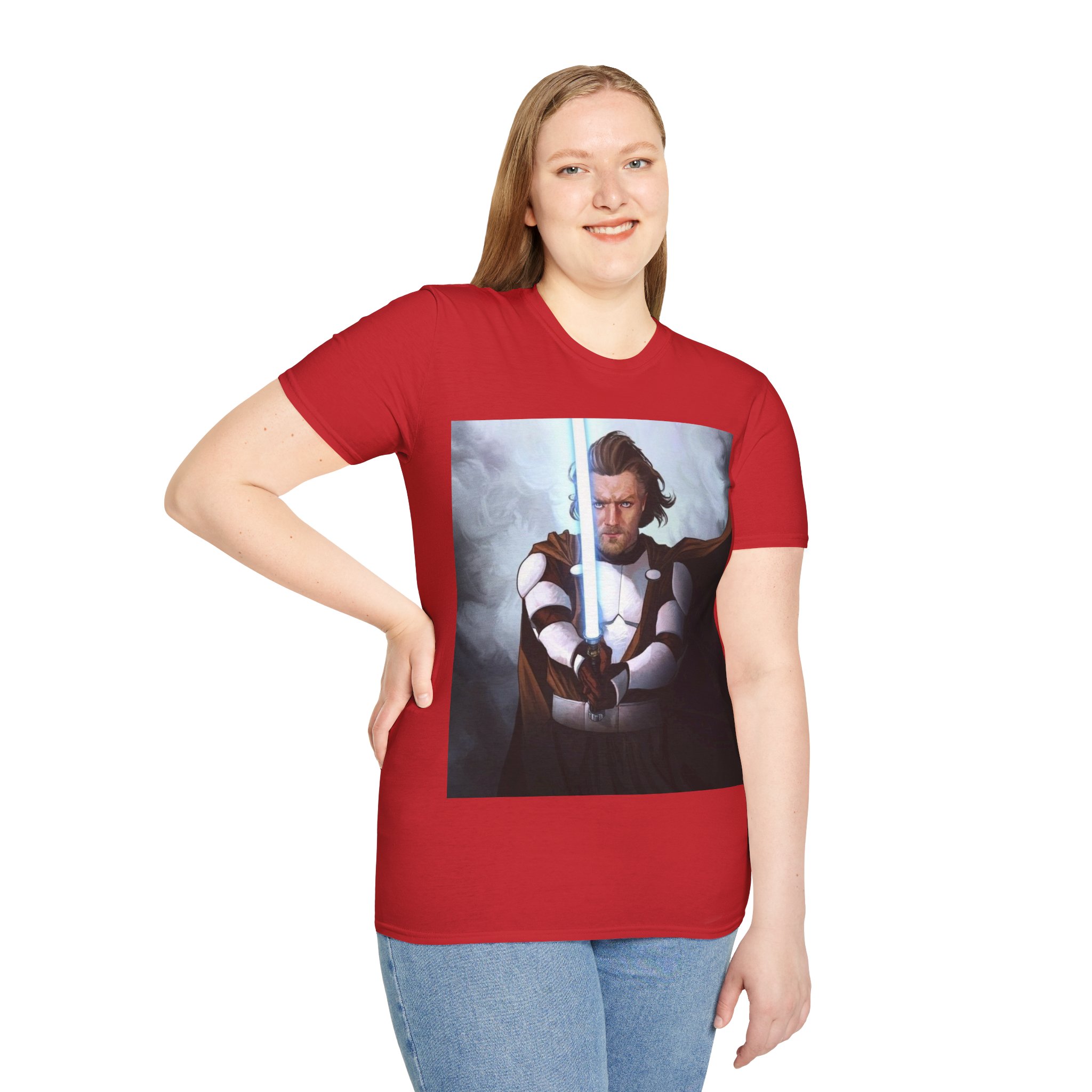 Obi‑Wan Kenobi Jedi Master Blue Saber Graphic Tee - Image 31