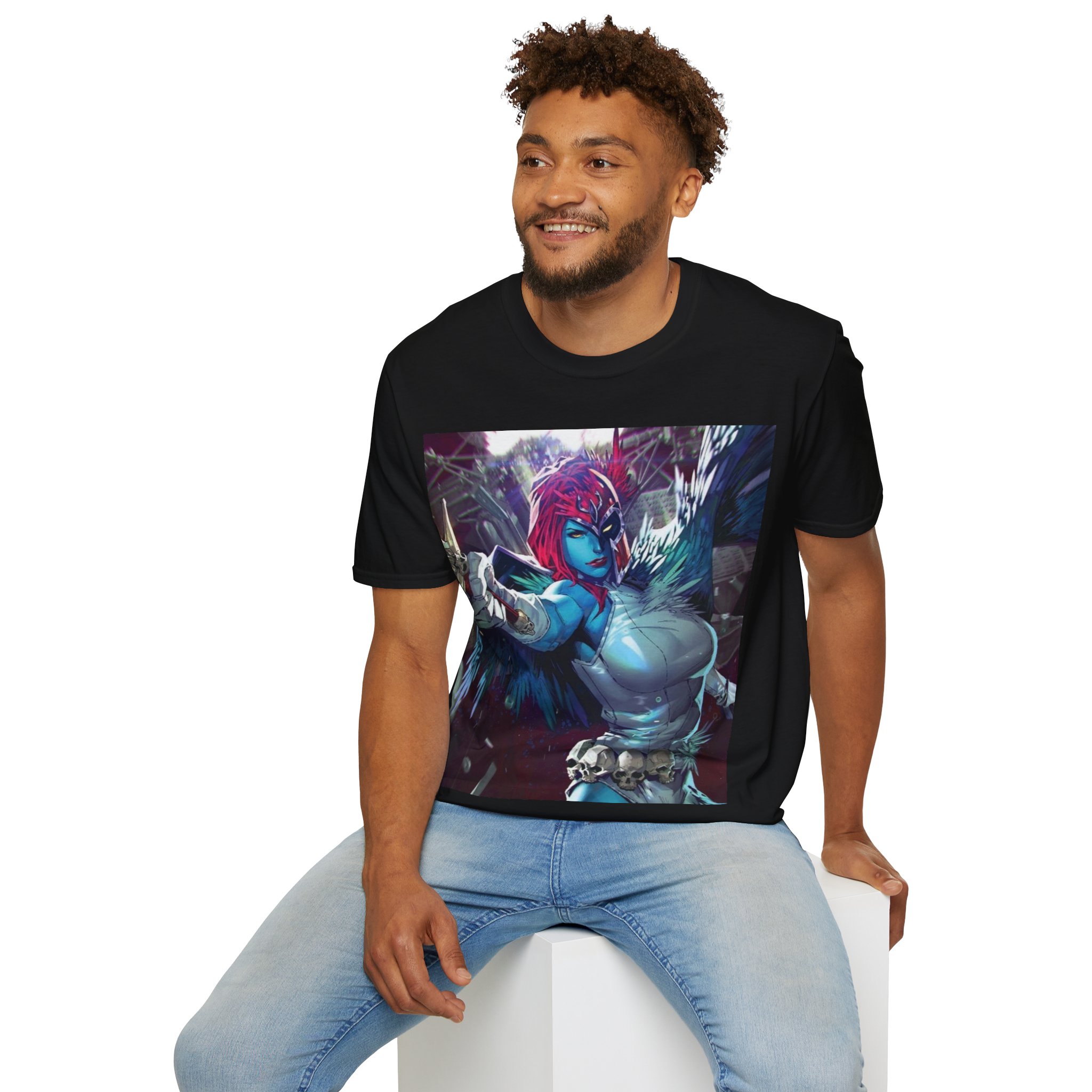 Mystique Winged Warrior Blue Mutant Comic Graphic Tee - Image 8