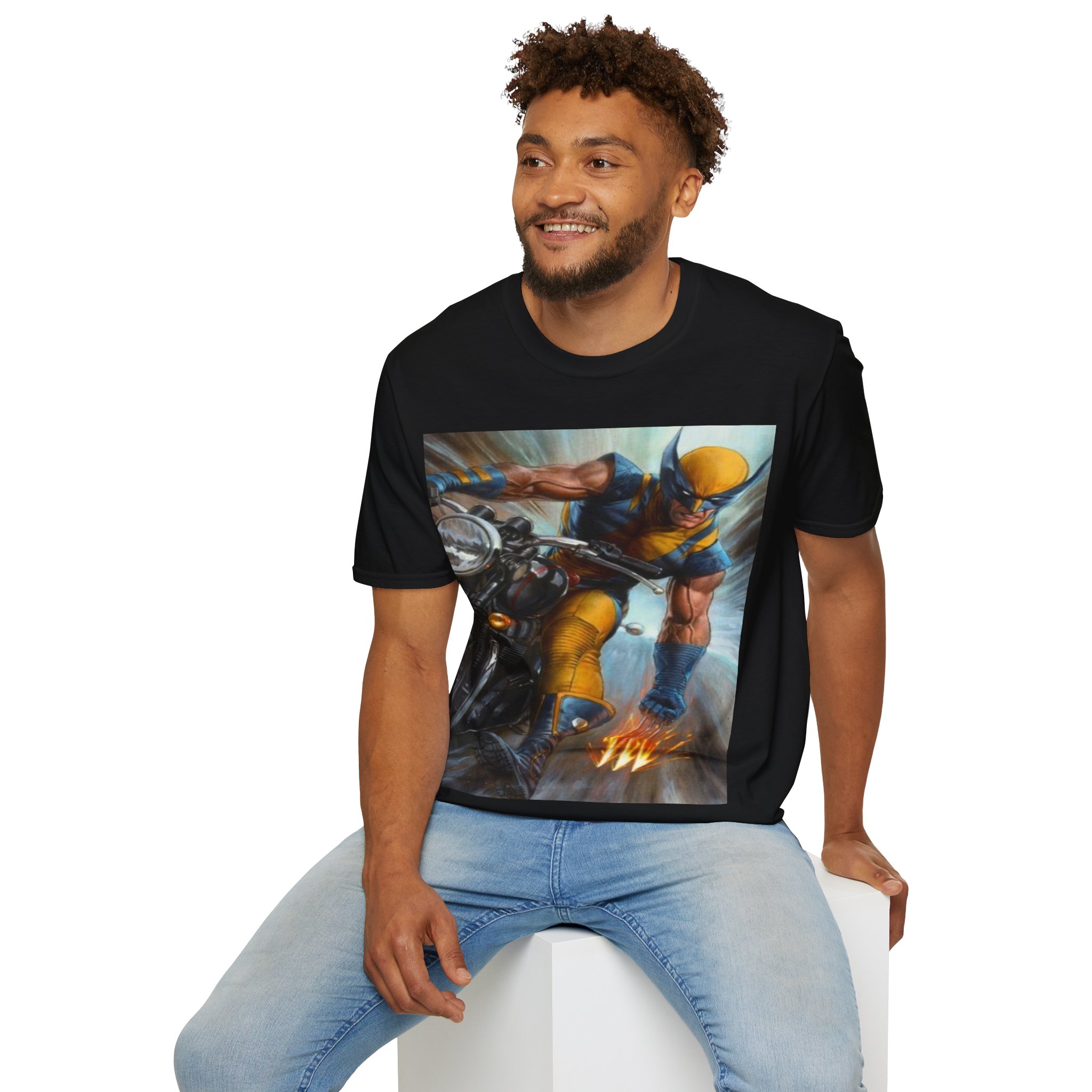 Wolverine Motorcycle Graphic T-Shirt — Vintage Comic Hero Tee - Image 8