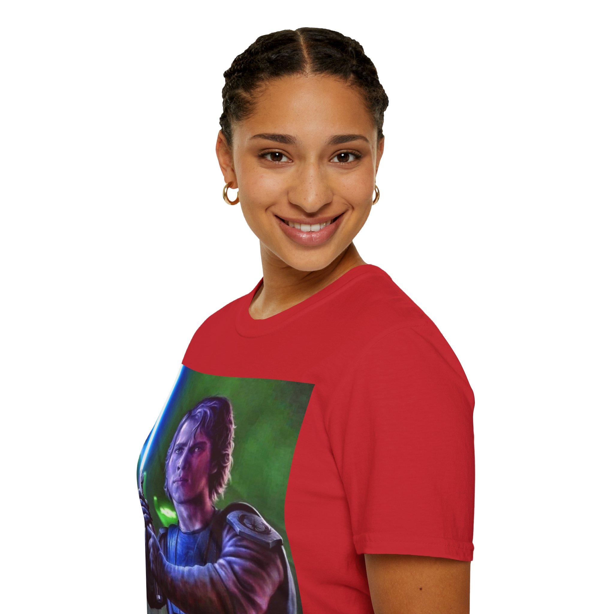 Anakin Skywalker Blue Saber Power Comic Graphic Tee - Image 33
