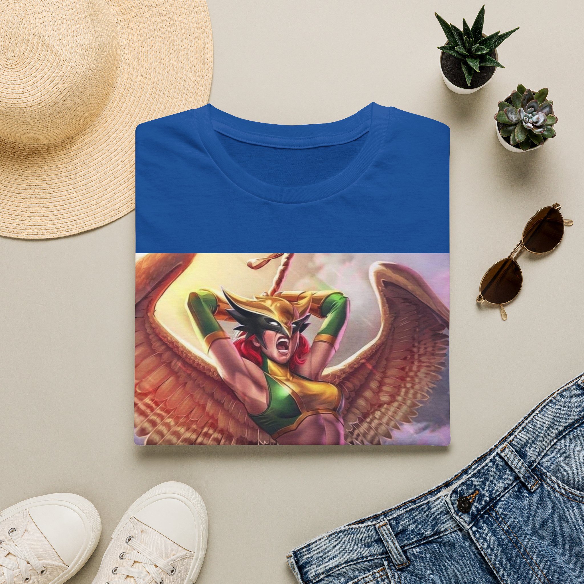 Hawkgirl Thunder Wings Battle Cry Graphic T‑Shirt - Image 19