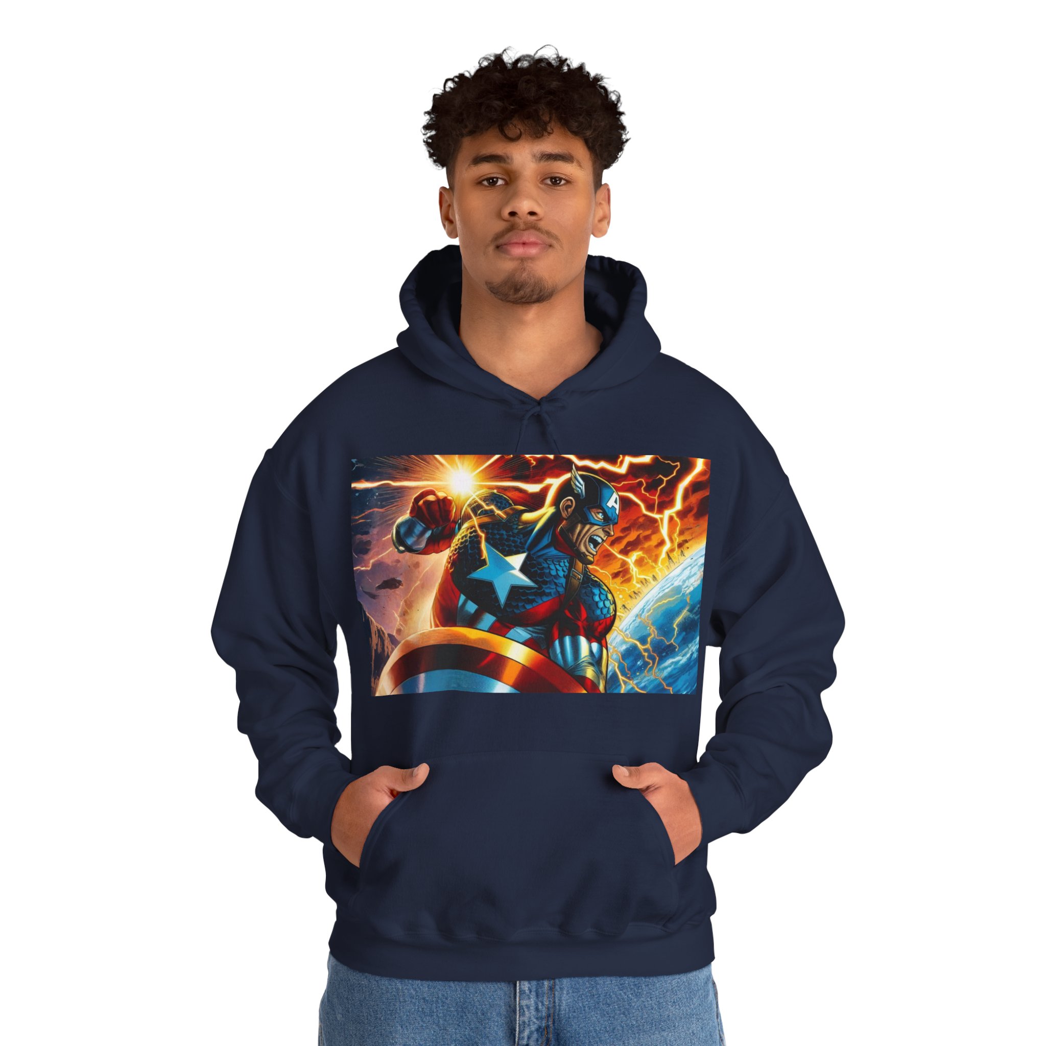 Captain America Shield Marvel Heroic Graphic Hoodie - Image 17
