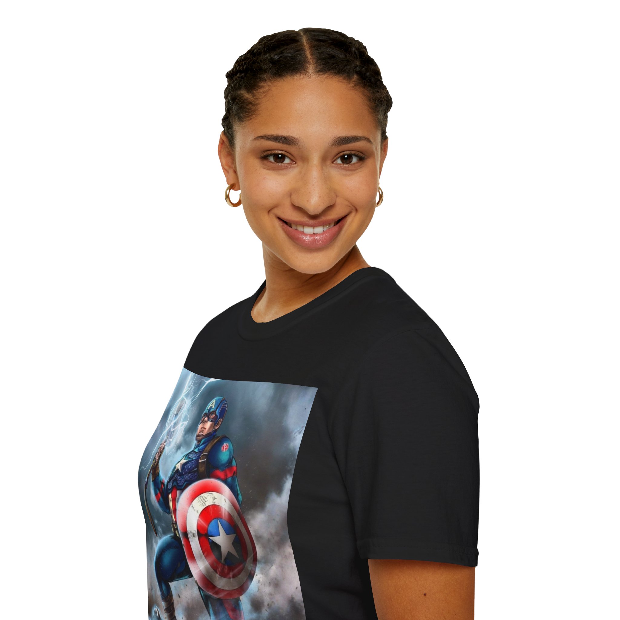 Captain America Lightning Shield Hero Graphic Tee - Image 6