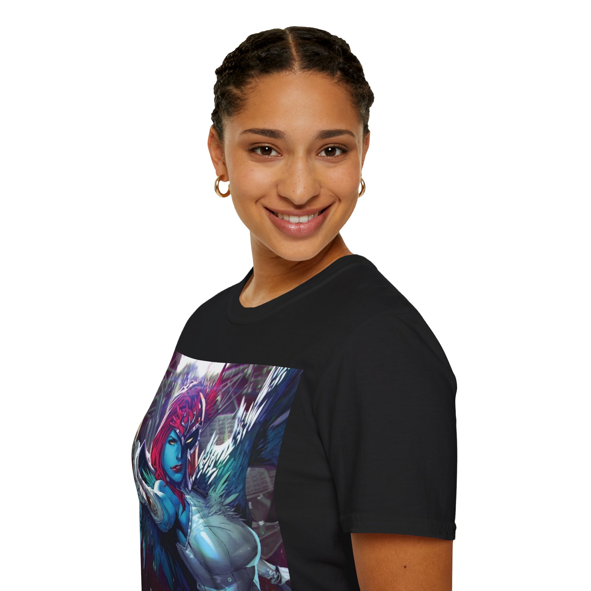 Mystique Winged Warrior Blue Mutant Comic Graphic Tee - Image 6