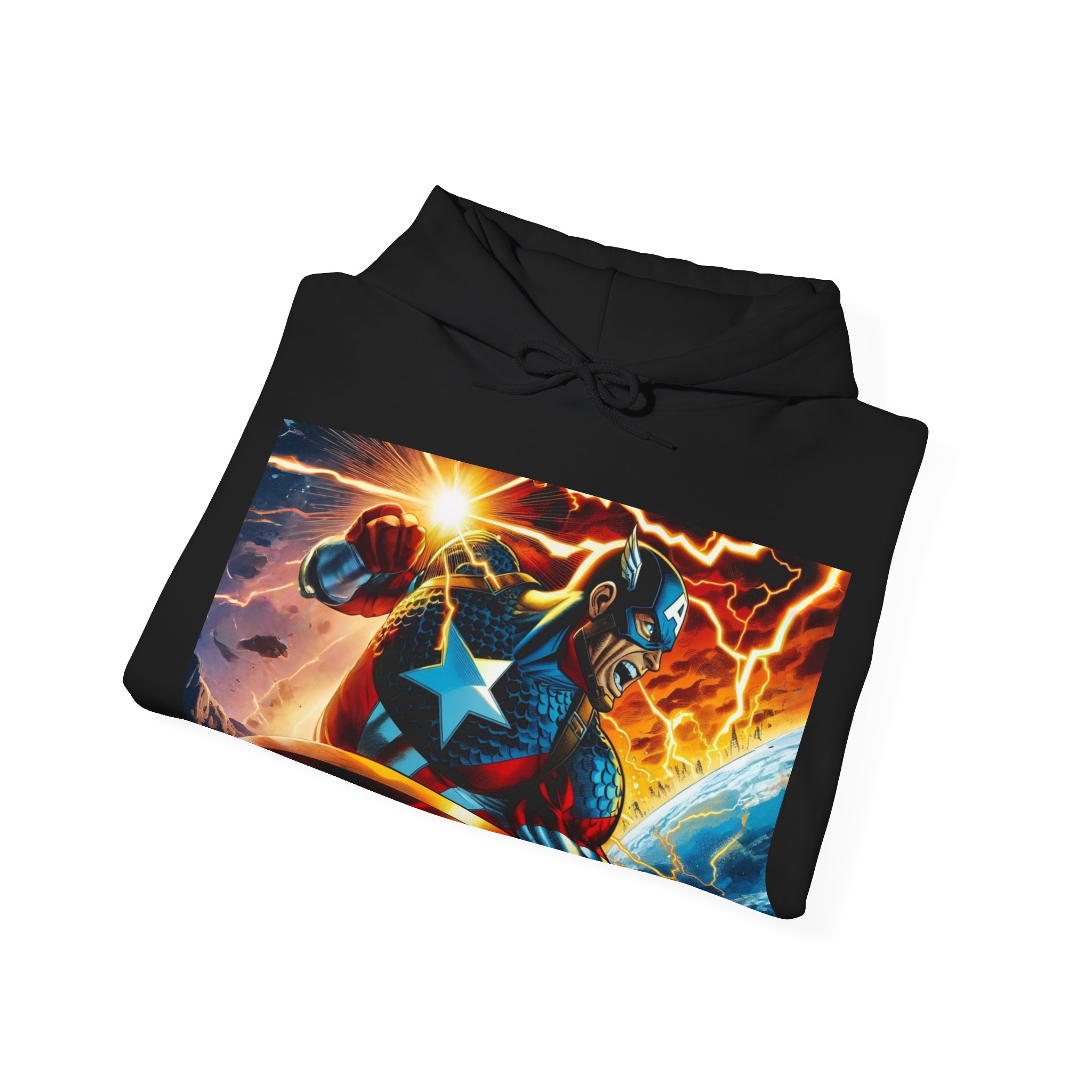 Captain America Shield Marvel Heroic Graphic Hoodie - Image 4