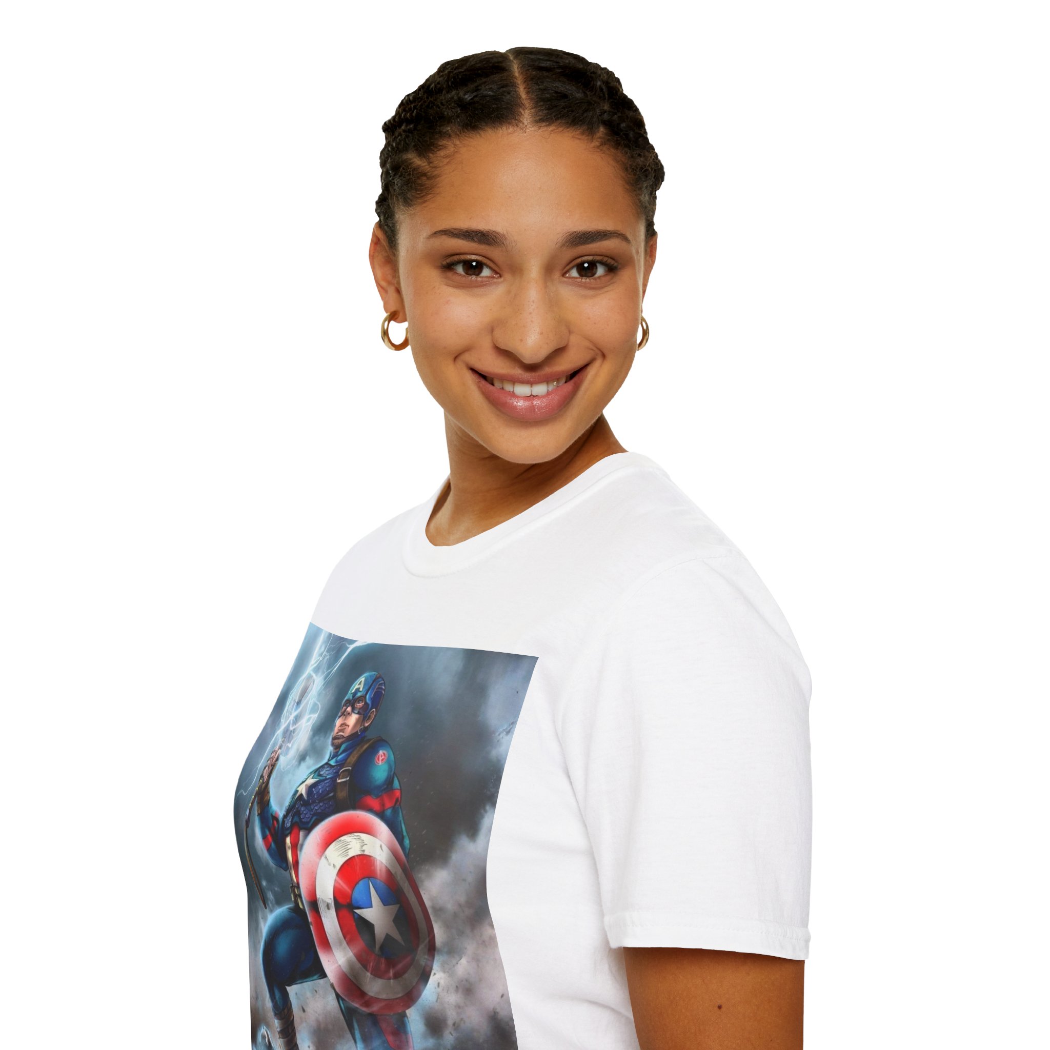Captain America Lightning Shield Hero Graphic Tee - Image 15