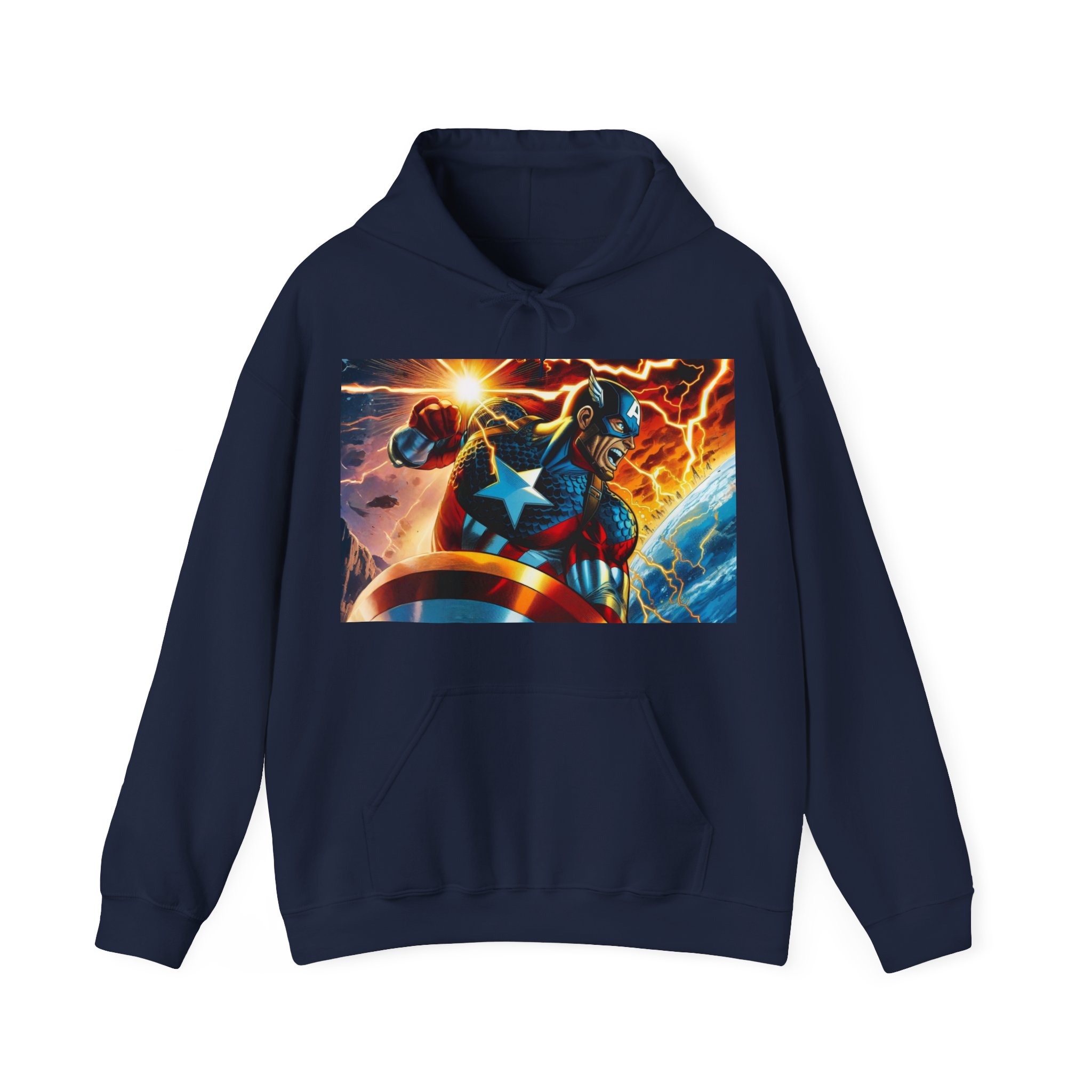 Captain America Shield Marvel Heroic Graphic Hoodie - Image 12