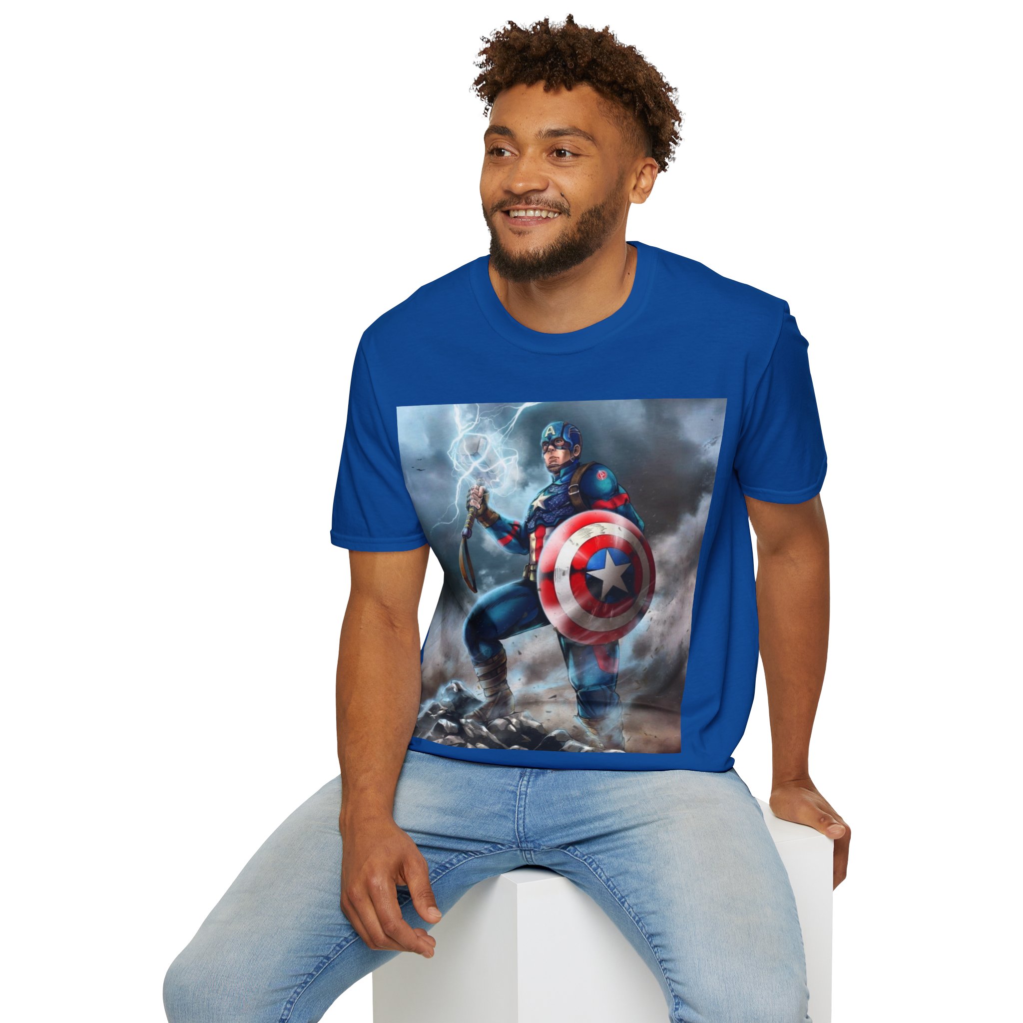 Captain America Lightning Shield Hero Graphic Tee - Image 26