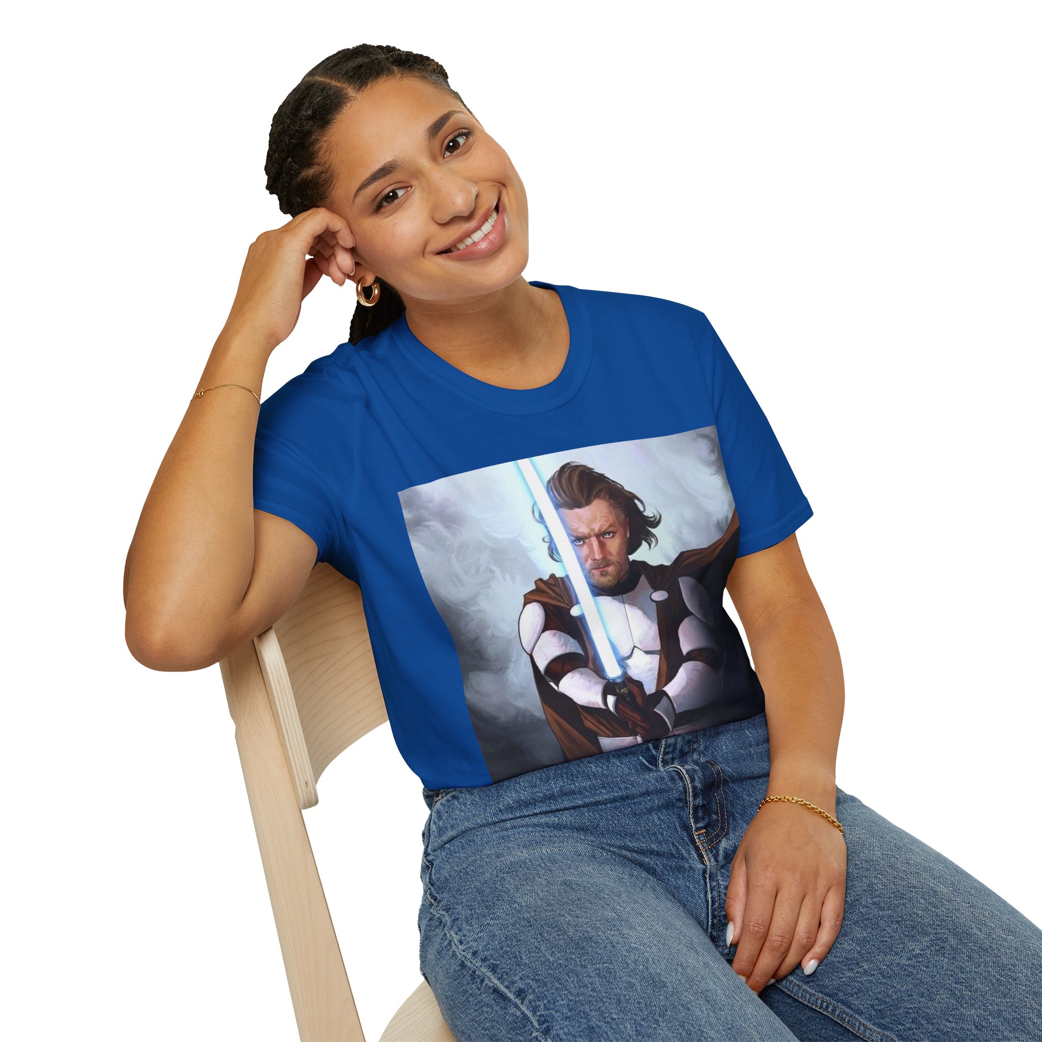 Obi‑Wan Kenobi Jedi Master Blue Saber Graphic Tee - Image 25