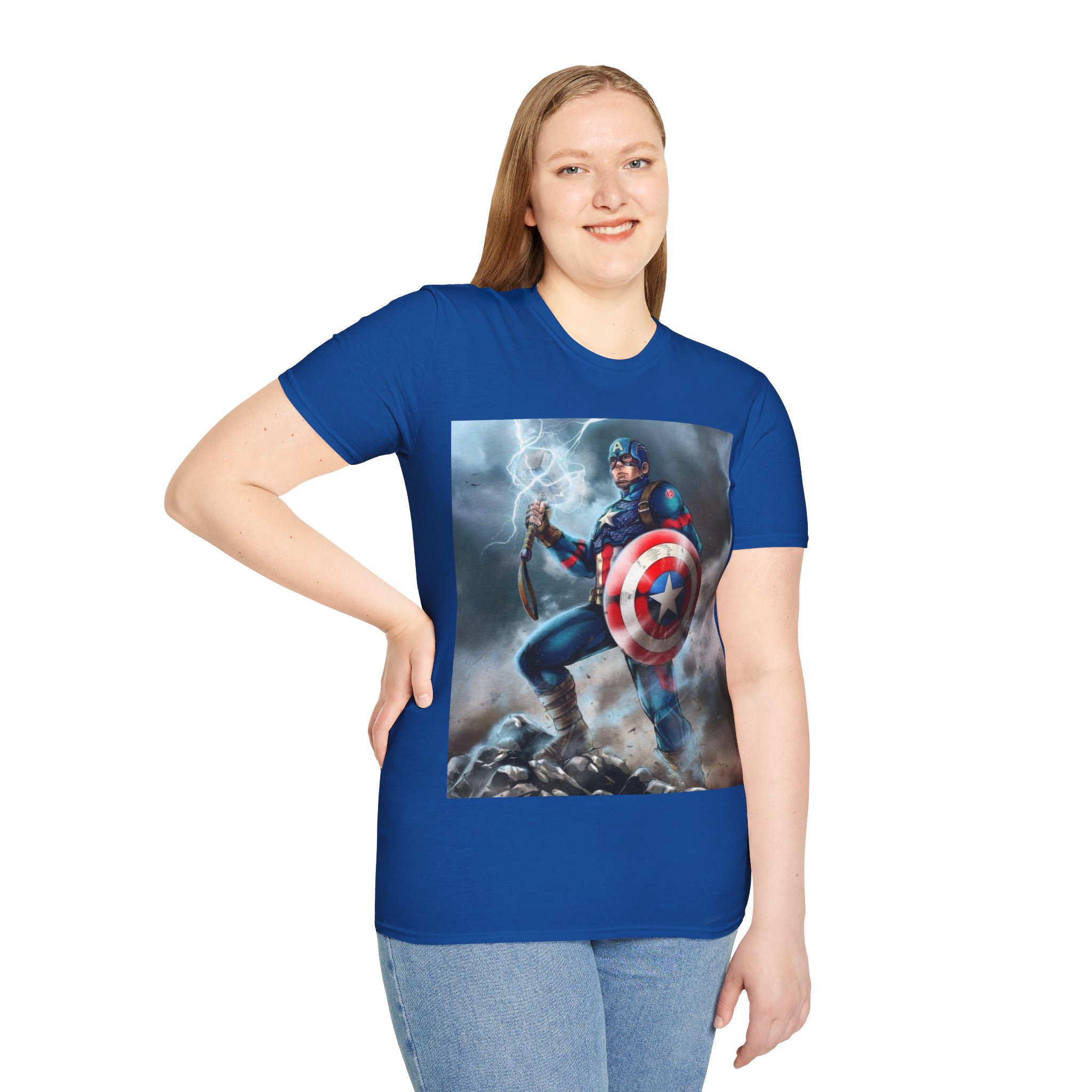 Captain America Lightning Shield Hero Graphic Tee - Image 22