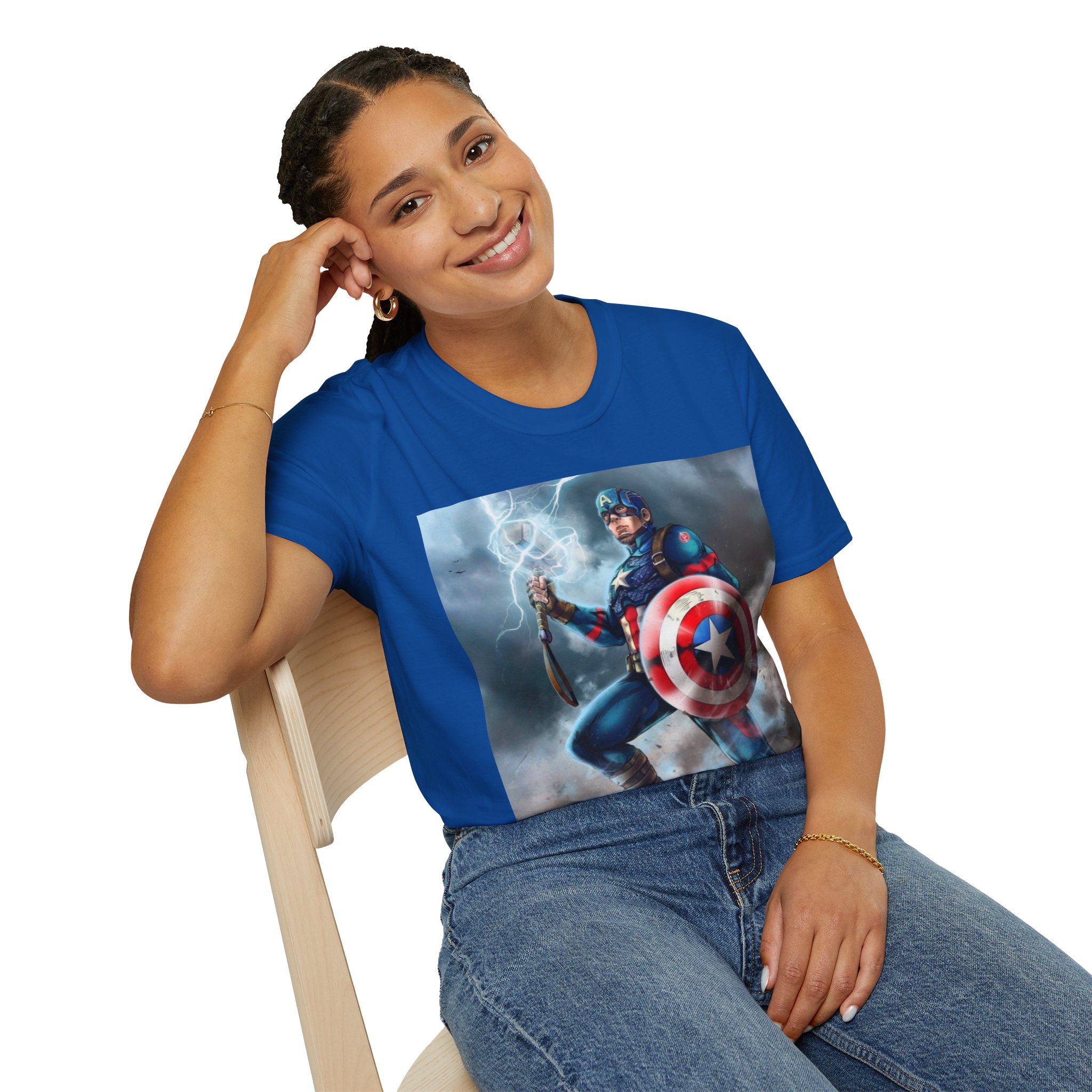 Captain America Lightning Shield Hero Graphic Tee - Image 25