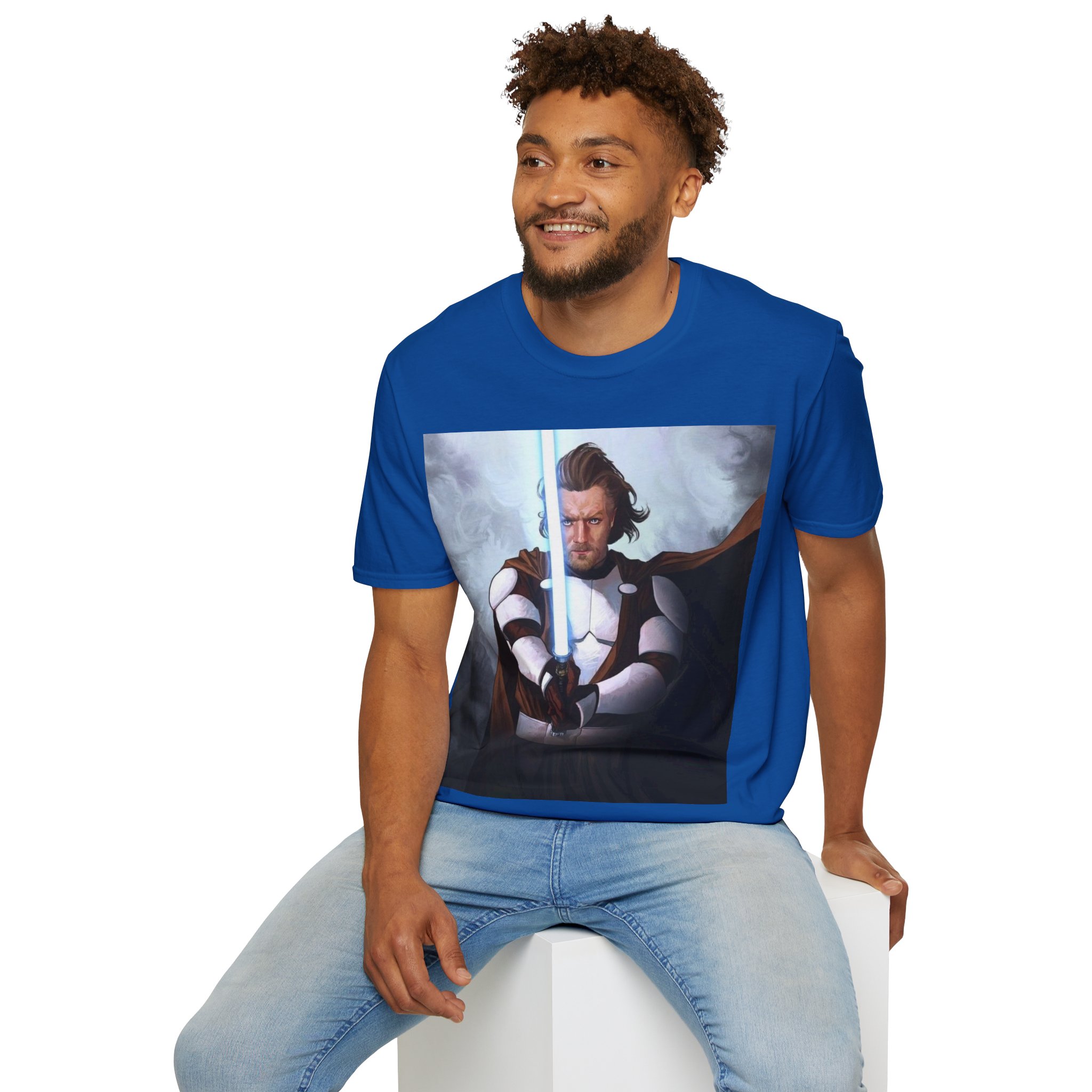 Obi‑Wan Kenobi Jedi Master Blue Saber Graphic Tee - Image 26