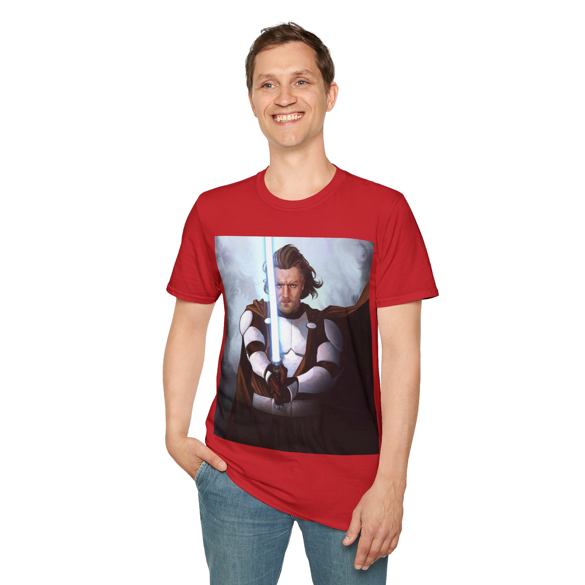 Obi‑Wan Kenobi Jedi Master Blue Saber Graphic Tee - Image 32