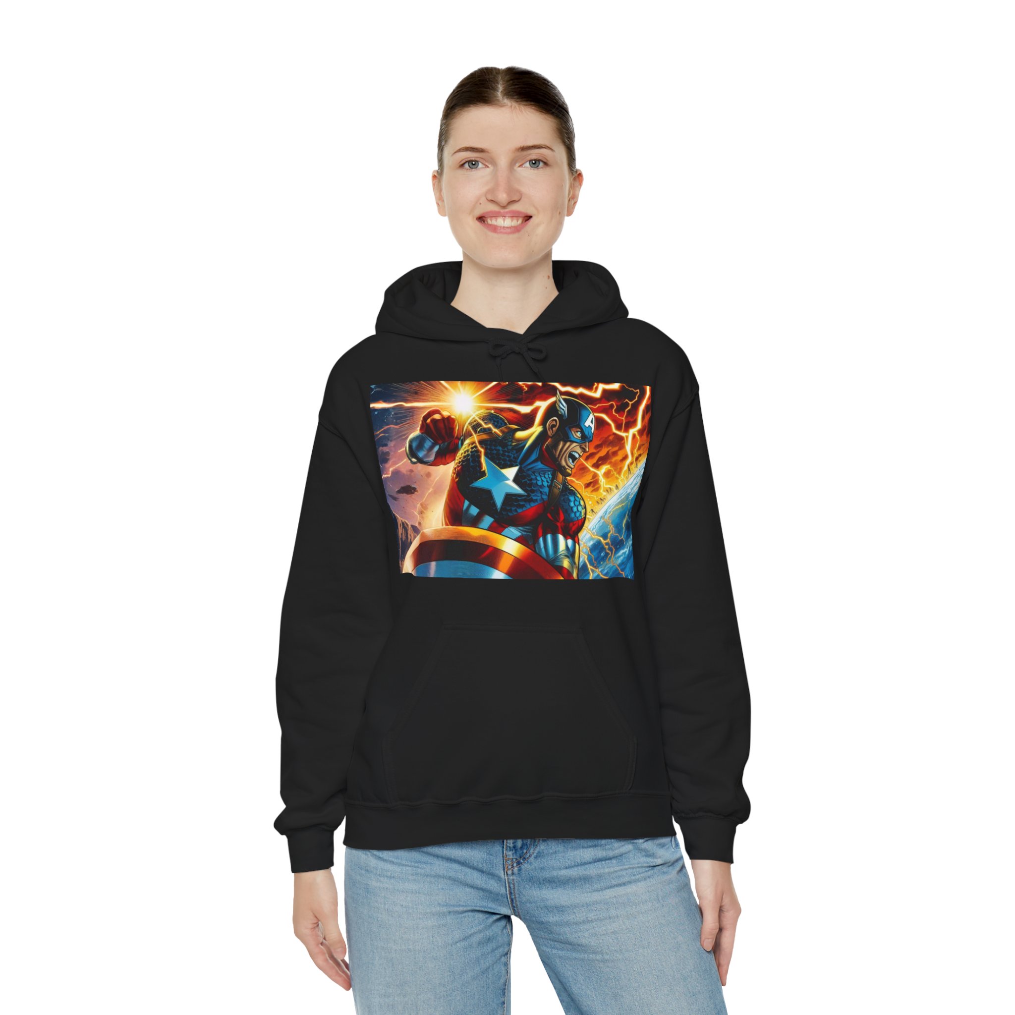Captain America Shield Marvel Heroic Graphic Hoodie - Image 8