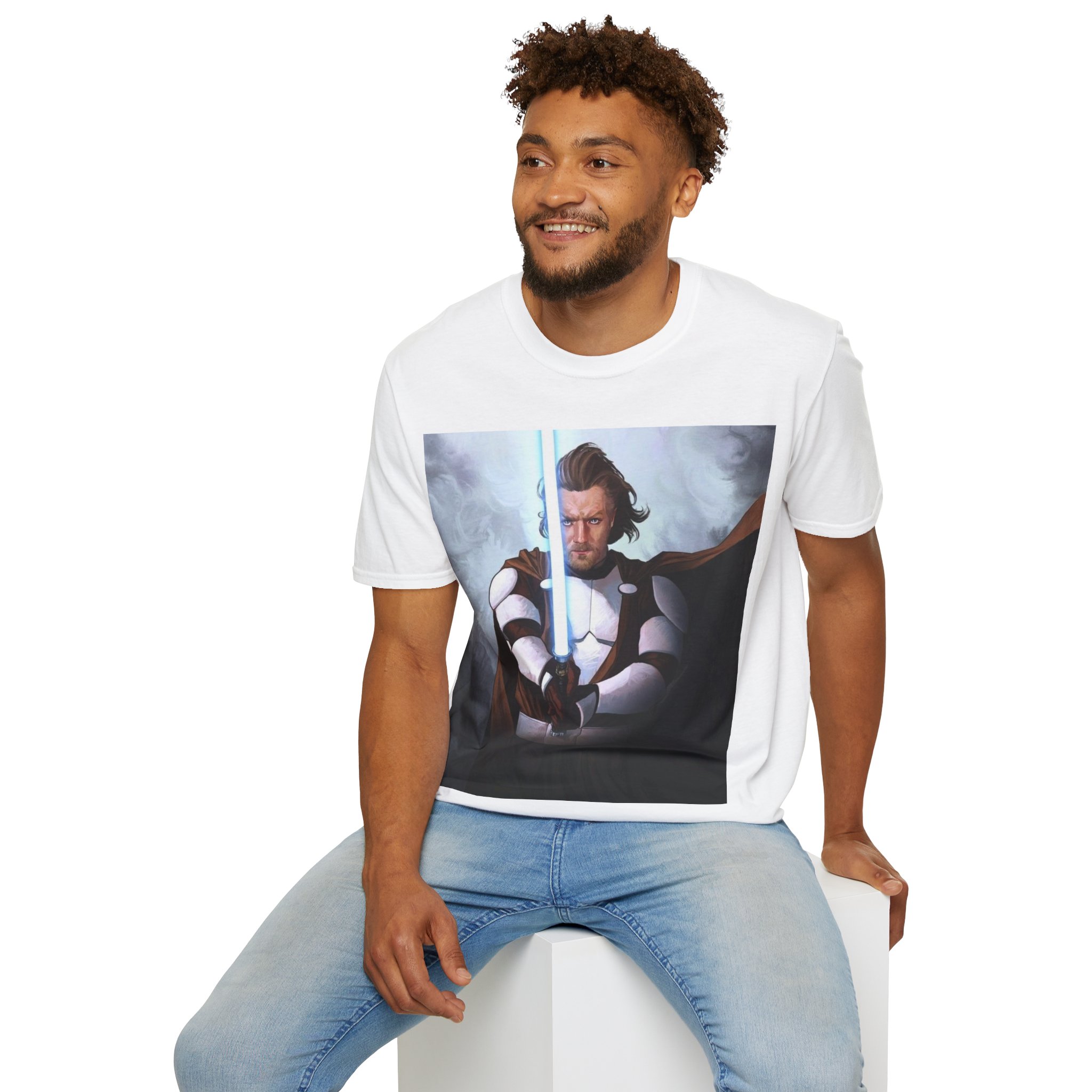 Obi‑Wan Kenobi Jedi Master Blue Saber Graphic Tee - Image 17
