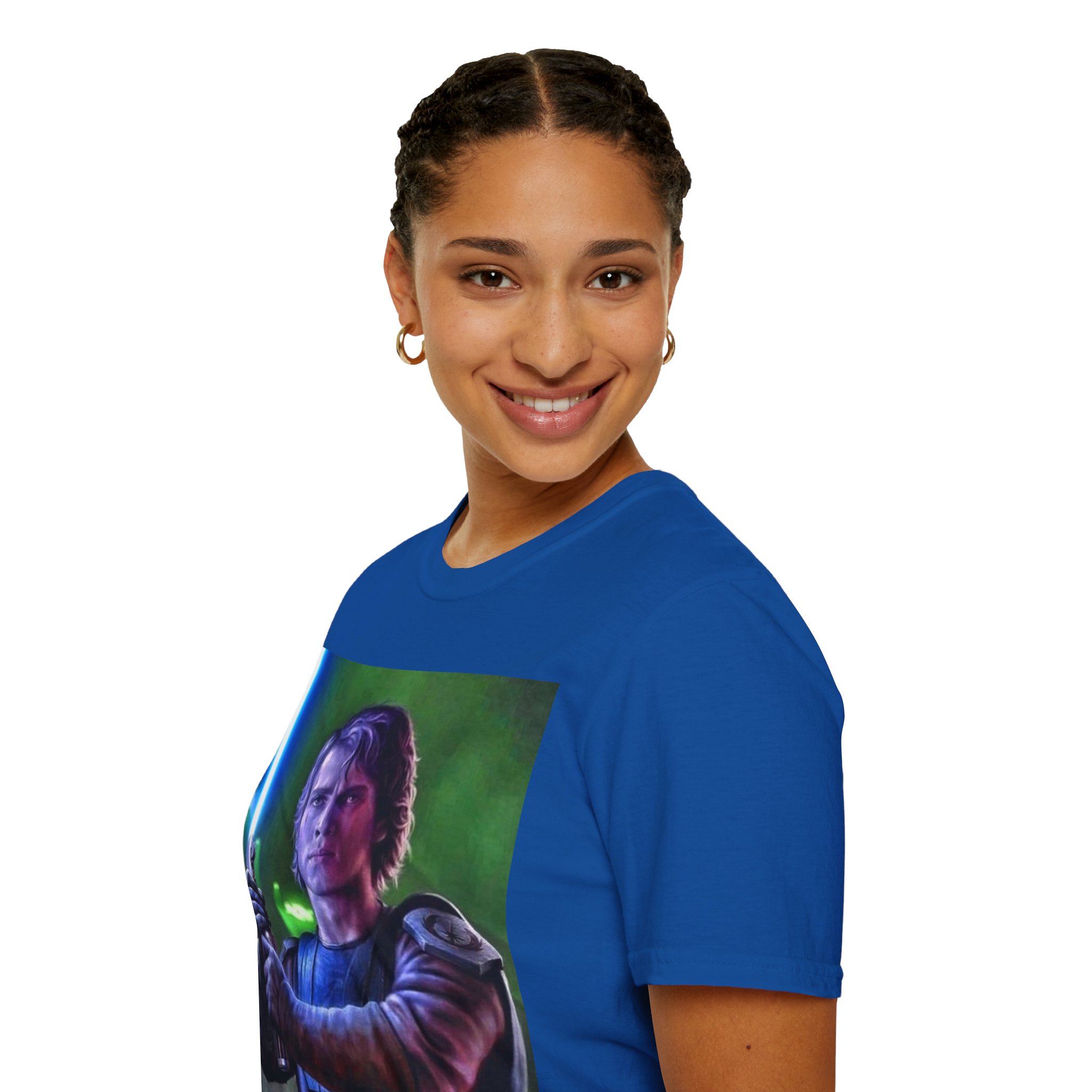 Anakin Skywalker Blue Saber Power Comic Graphic Tee - Image 24