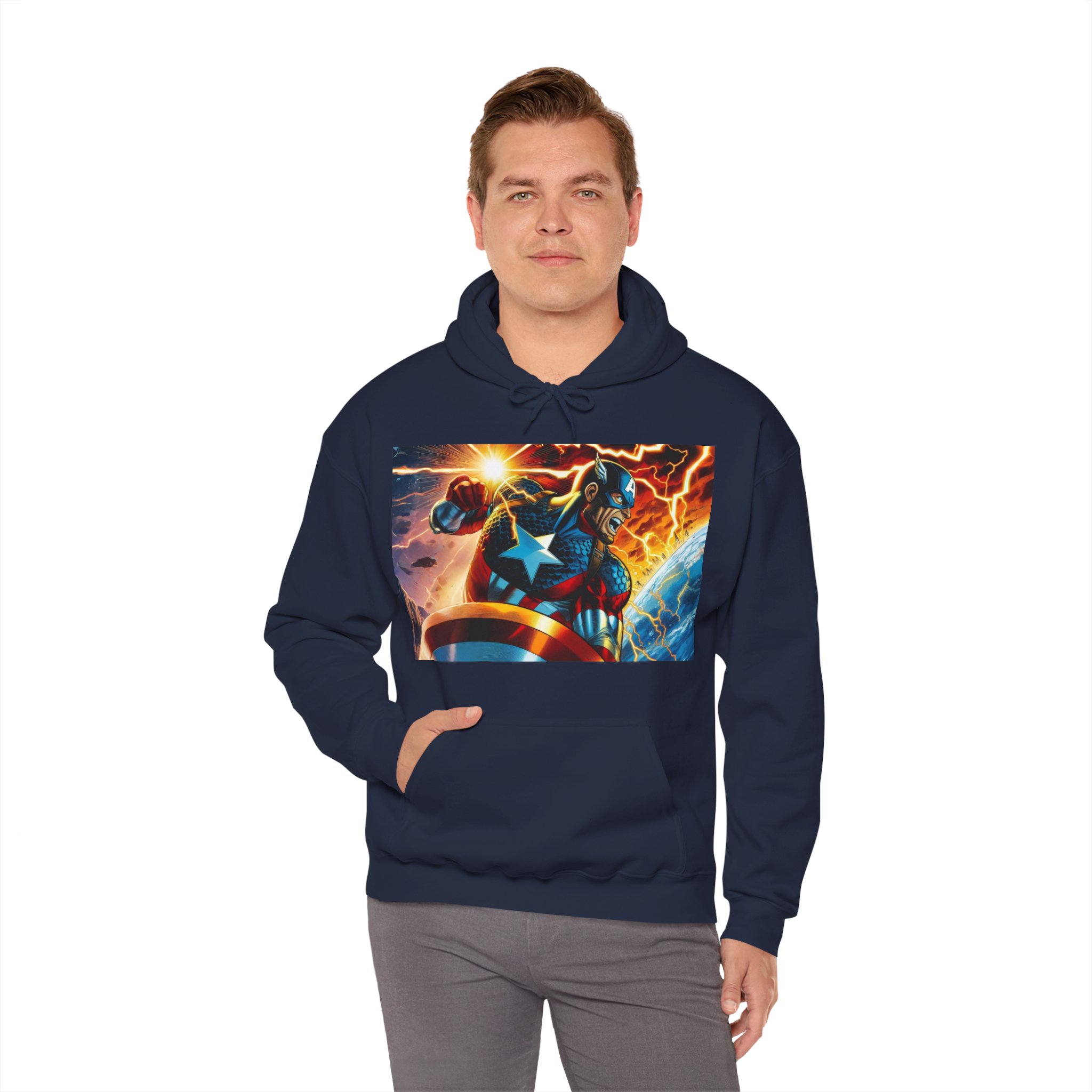 Captain America Shield Marvel Heroic Graphic Hoodie - Image 19