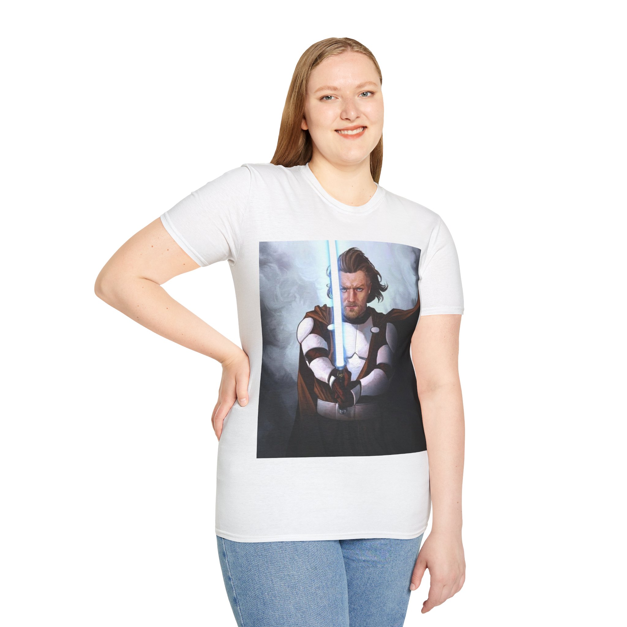 Obi‑Wan Kenobi Jedi Master Blue Saber Graphic Tee - Image 13