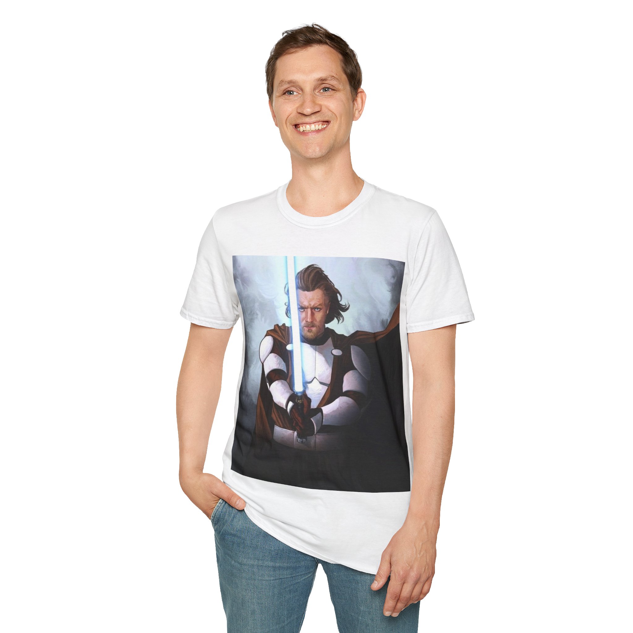 Obi‑Wan Kenobi Jedi Master Blue Saber Graphic Tee - Image 14