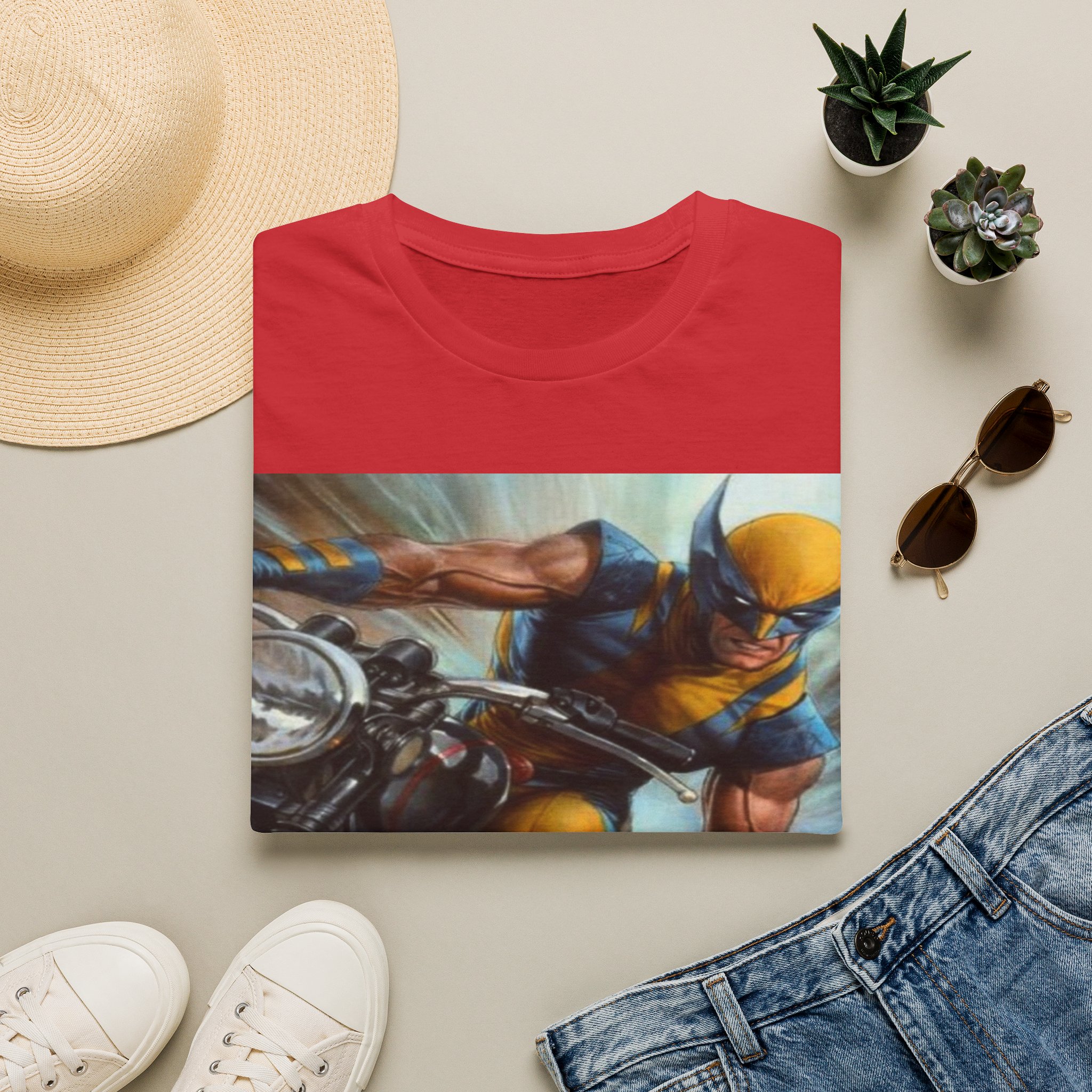Wolverine Motorcycle Graphic T-Shirt — Vintage Comic Hero Tee - Image 28