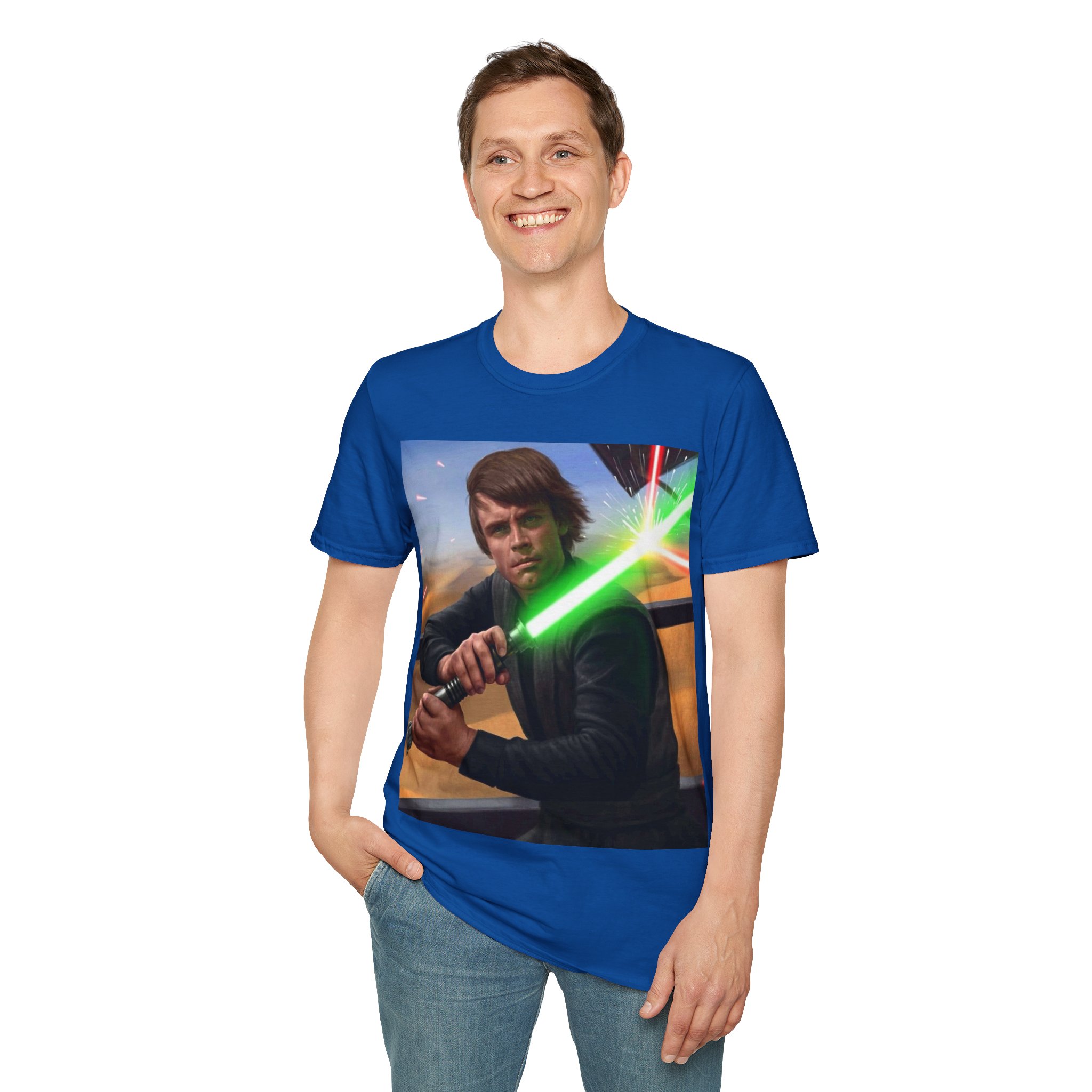 Luke Skywalker Green Saber Desert Battle Graphic Tee - Image 23