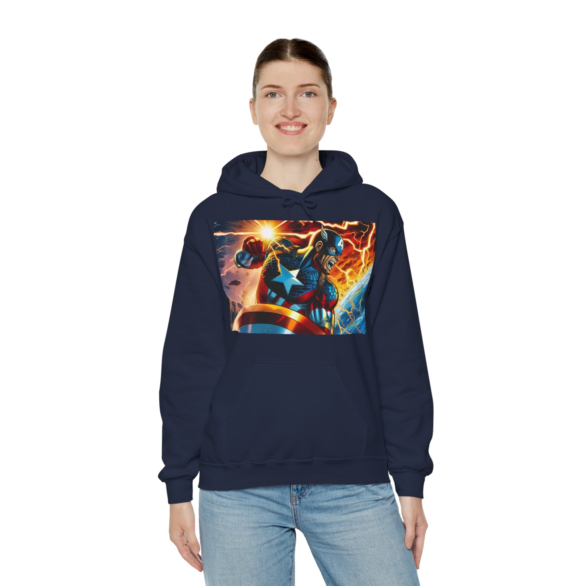 Captain America Shield Marvel Heroic Graphic Hoodie - Image 18