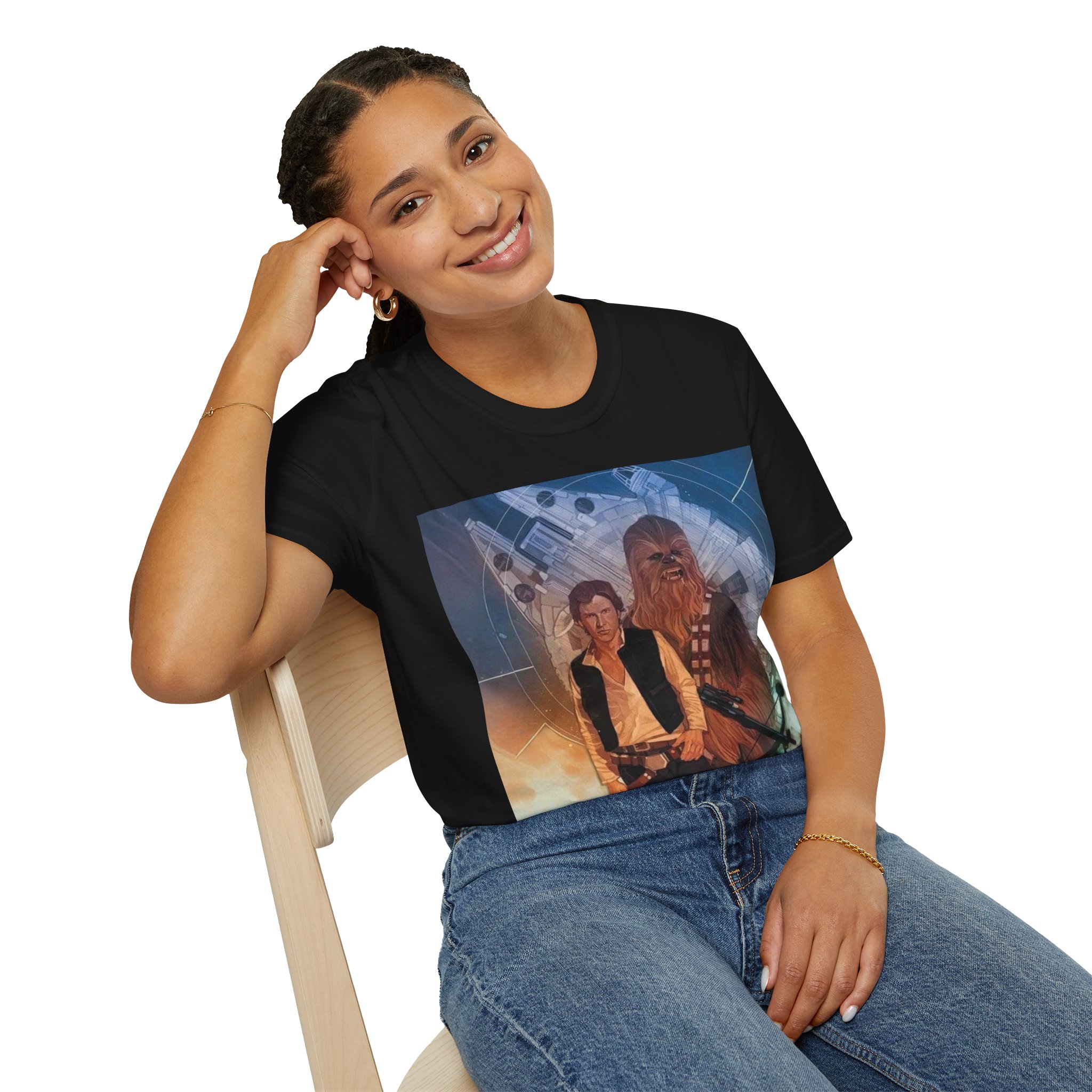 Han Solo & Chewbacca Millennium Flight Graphic T‑Shirt - Image 7