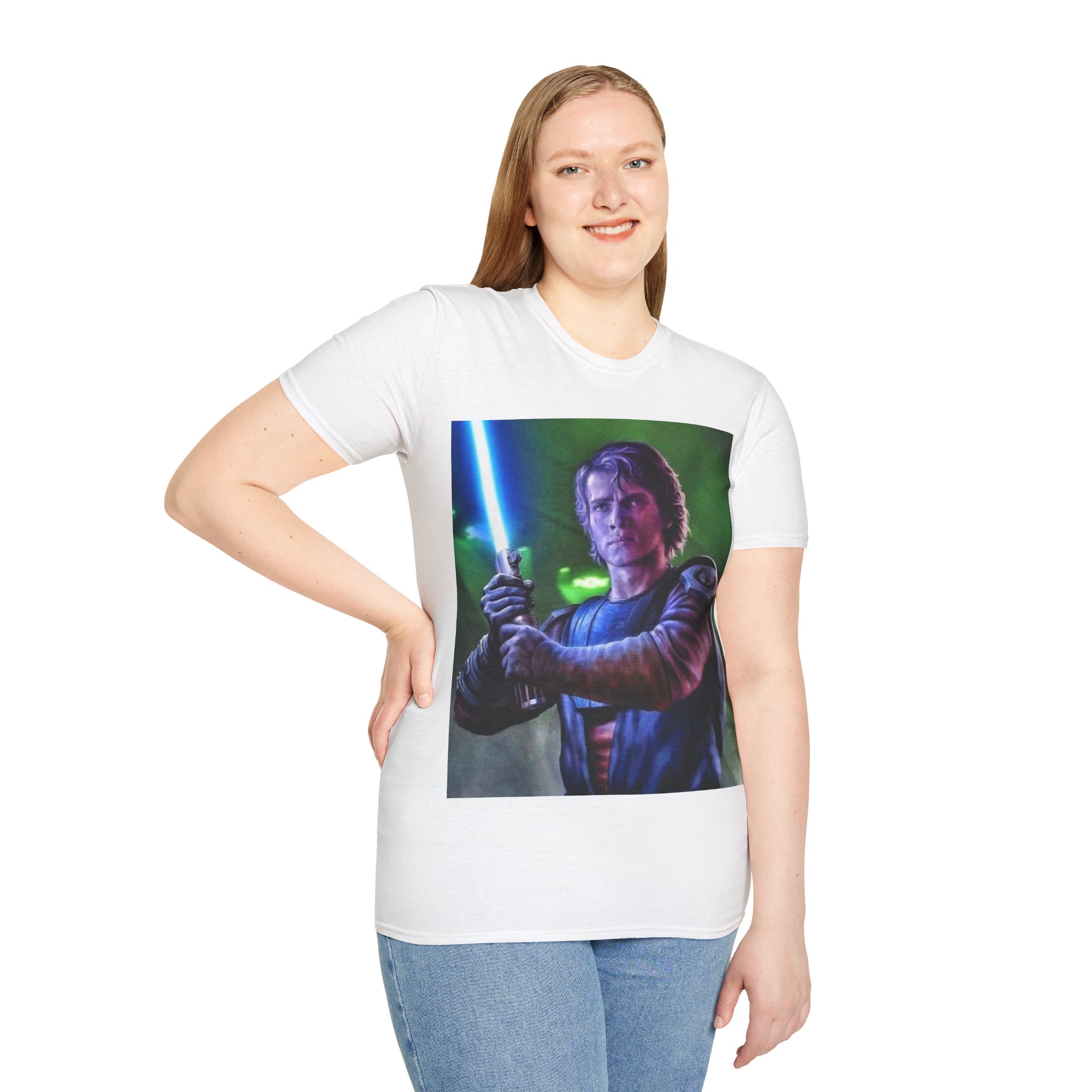 Anakin Skywalker Blue Saber Power Comic Graphic Tee - Image 13