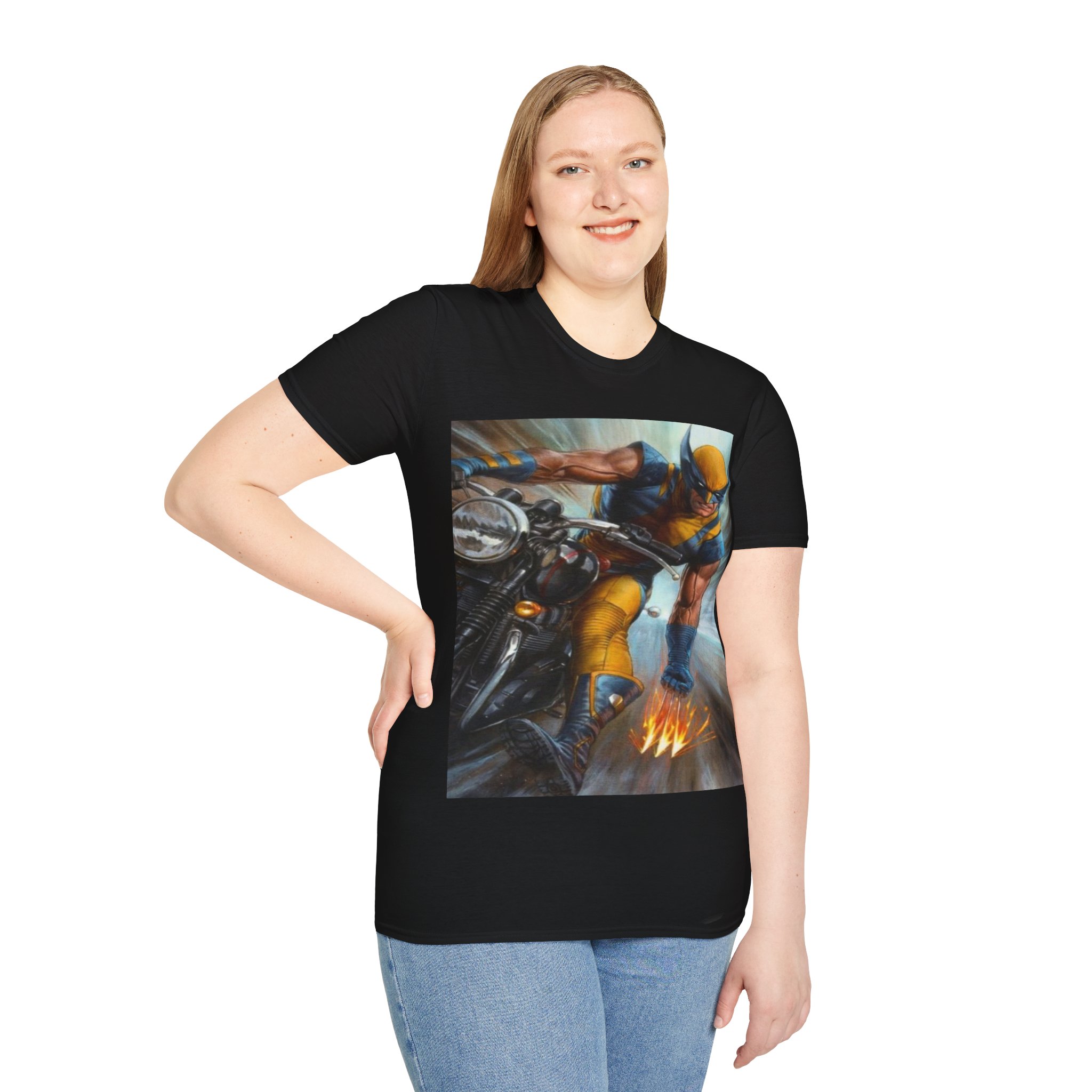 Wolverine Motorcycle Graphic T-Shirt — Vintage Comic Hero Tee - Image 4