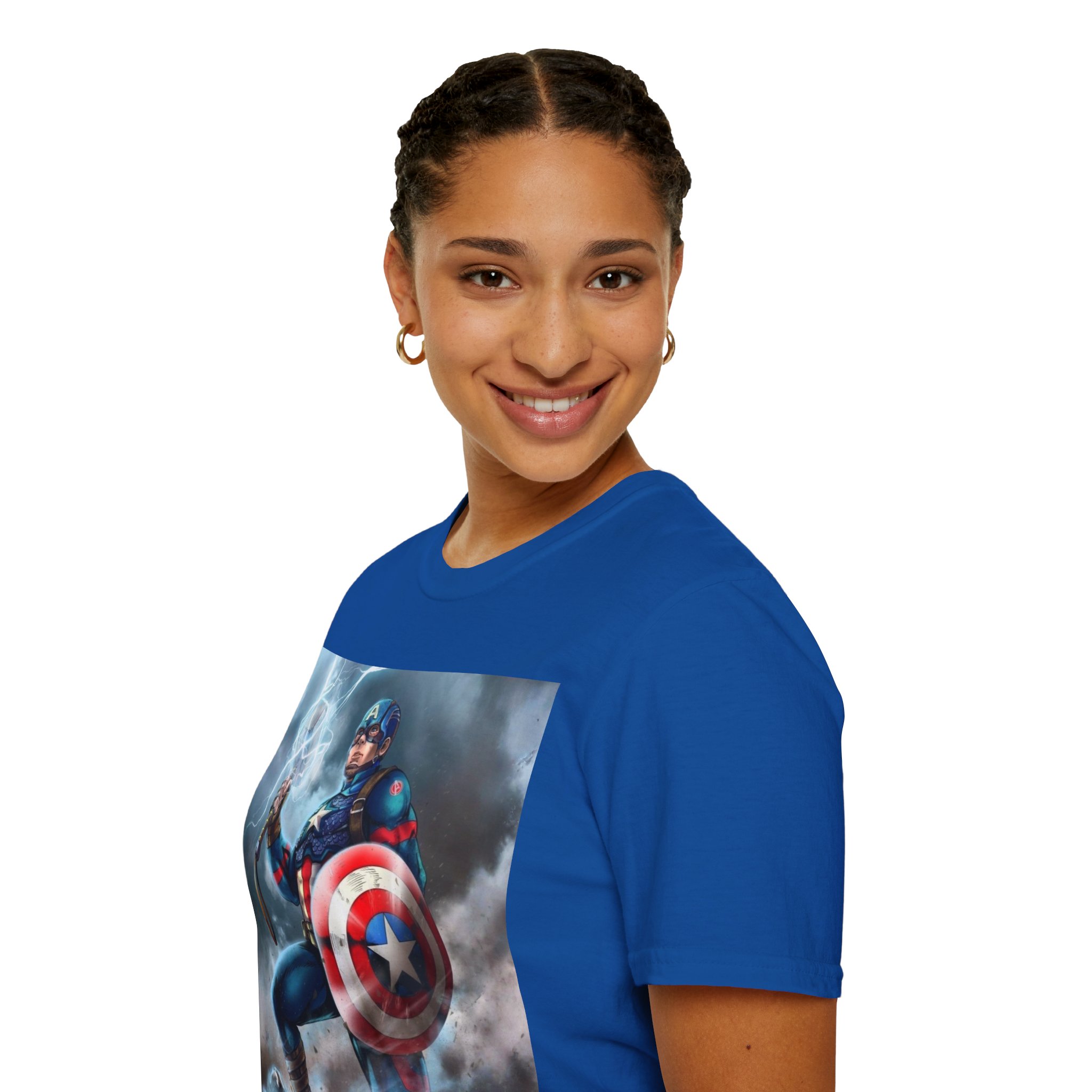 Captain America Lightning Shield Hero Graphic Tee - Image 24