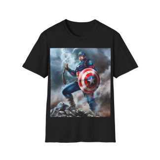Captain America Lightning Shield Hero Graphic Tee