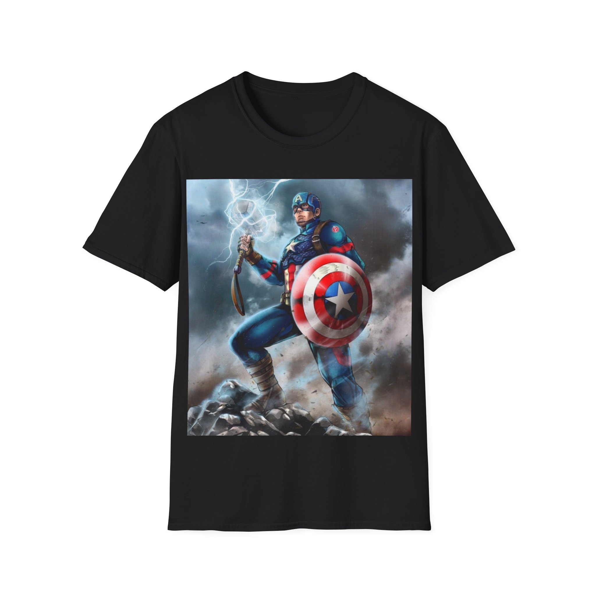 Captain America Lightning Shield Hero Graphic Tee
