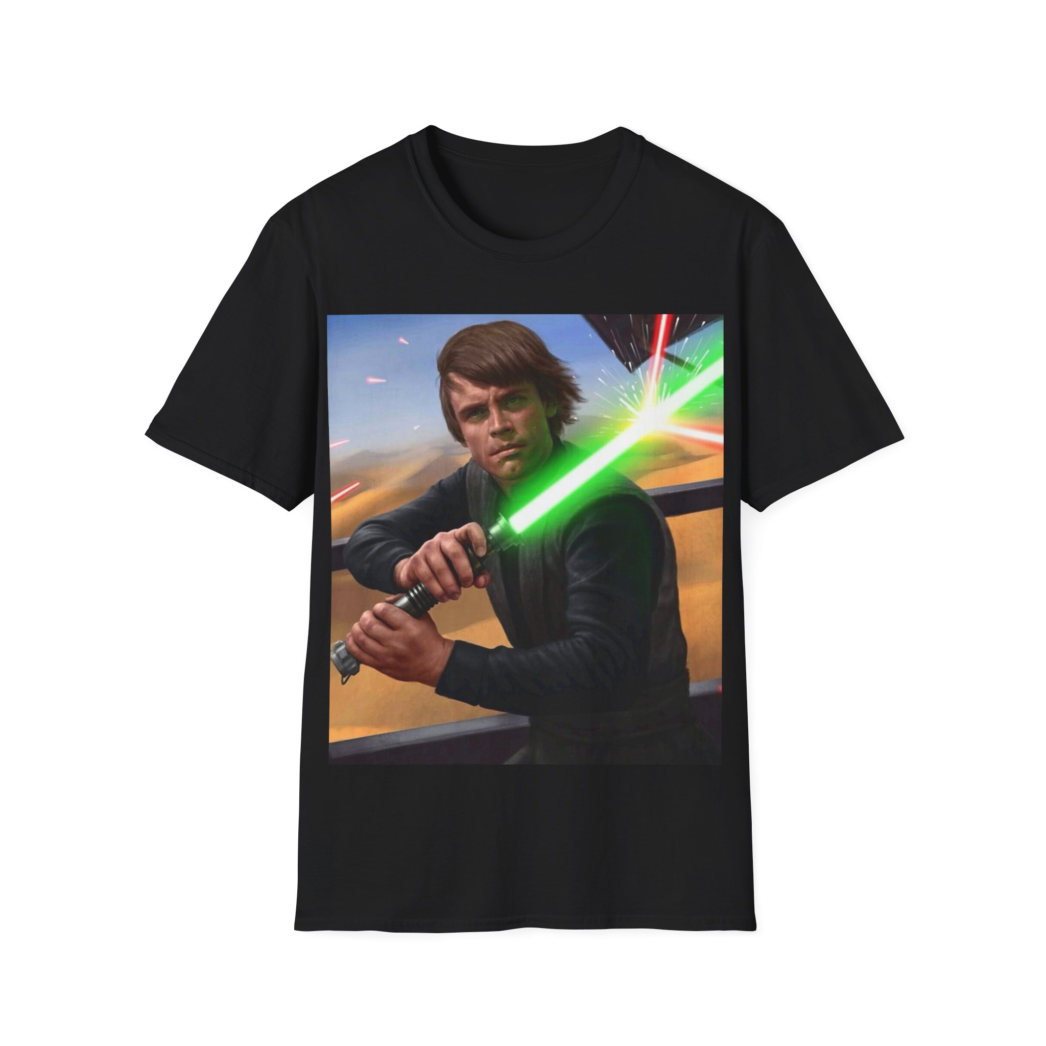 Luke Skywalker Green Saber Desert Battle Graphic Tee