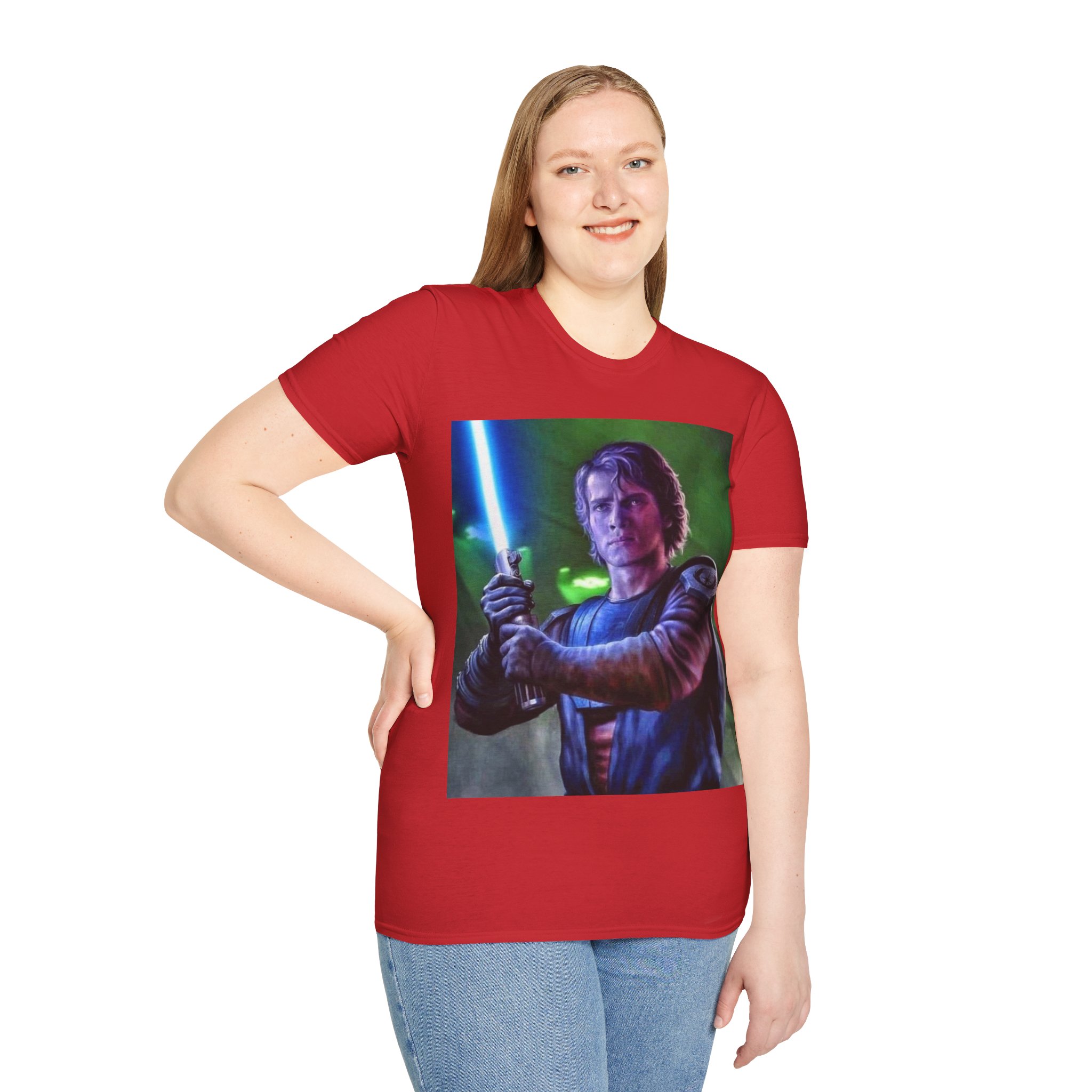 Anakin Skywalker Blue Saber Power Comic Graphic Tee - Image 31