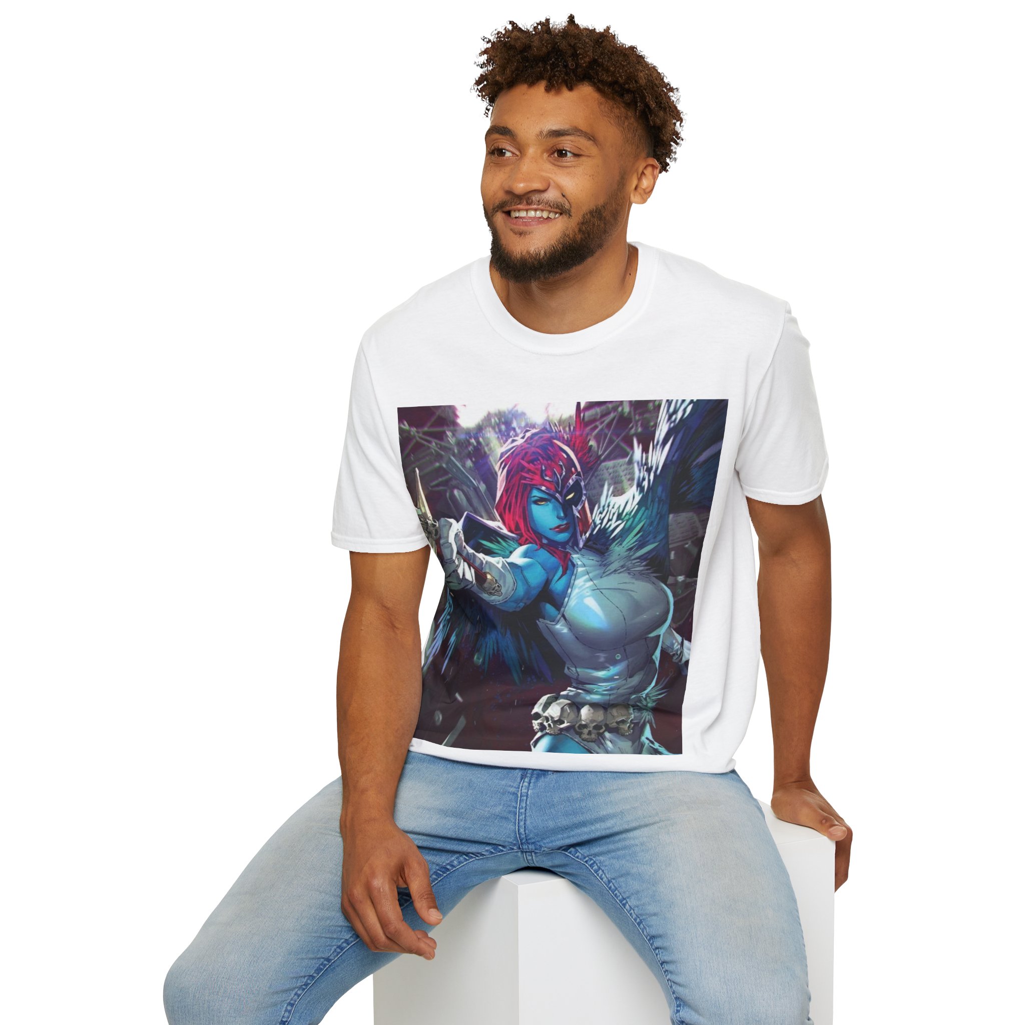 Mystique Winged Warrior Blue Mutant Comic Graphic Tee - Image 17