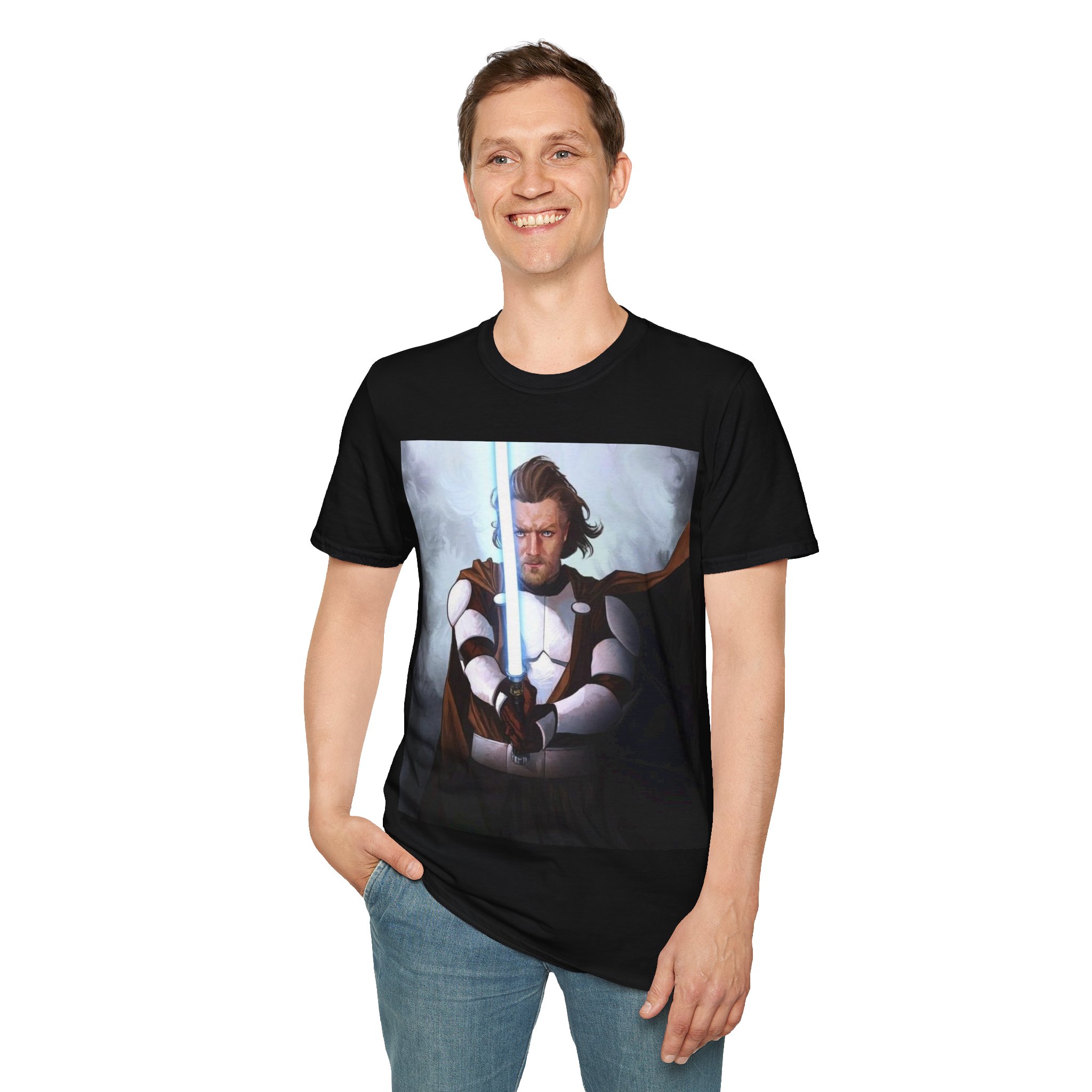 Obi‑Wan Kenobi Jedi Master Blue Saber Graphic Tee - Image 5