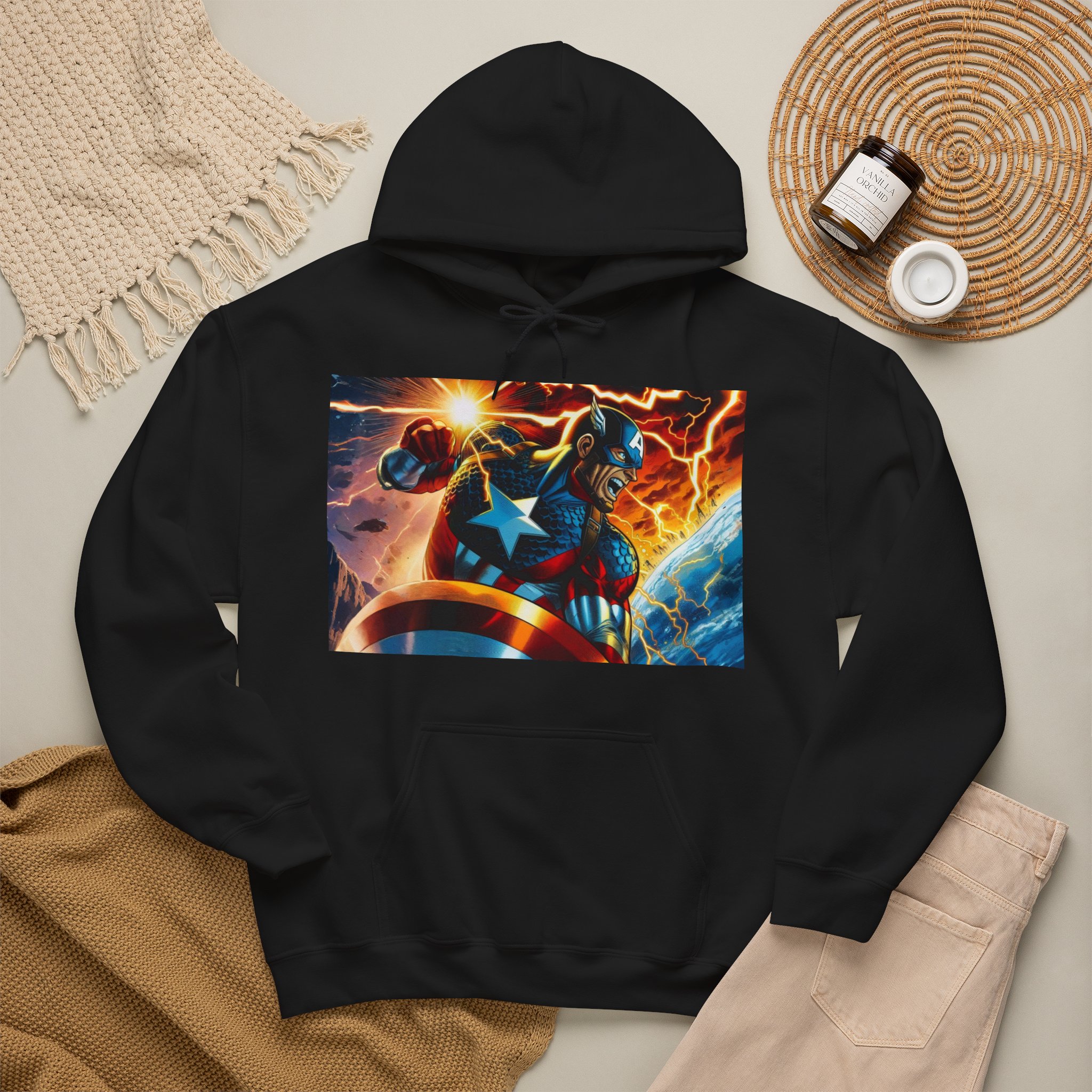 Captain America Shield Marvel Heroic Graphic Hoodie - Image 5