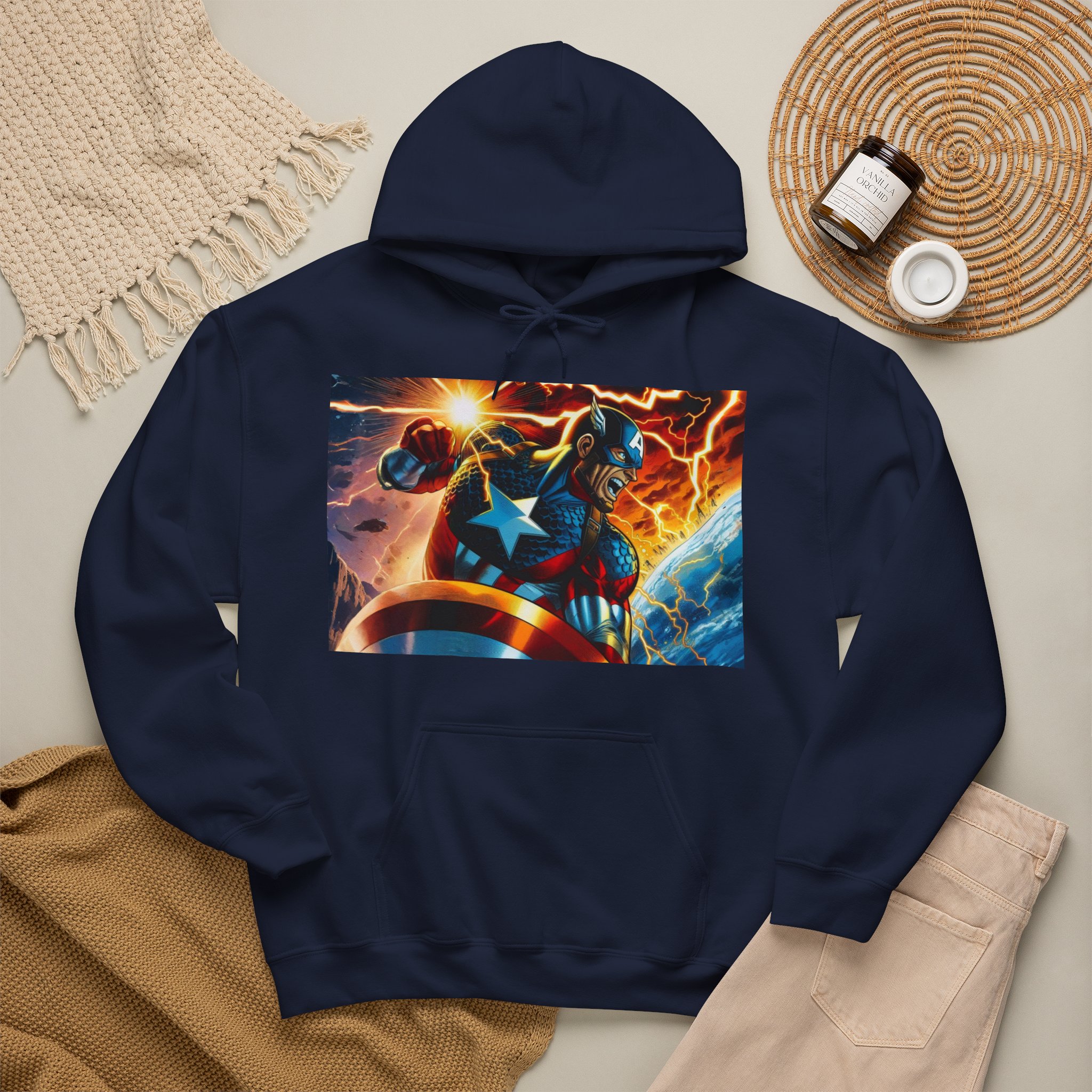 Captain America Shield Marvel Heroic Graphic Hoodie - Image 16
