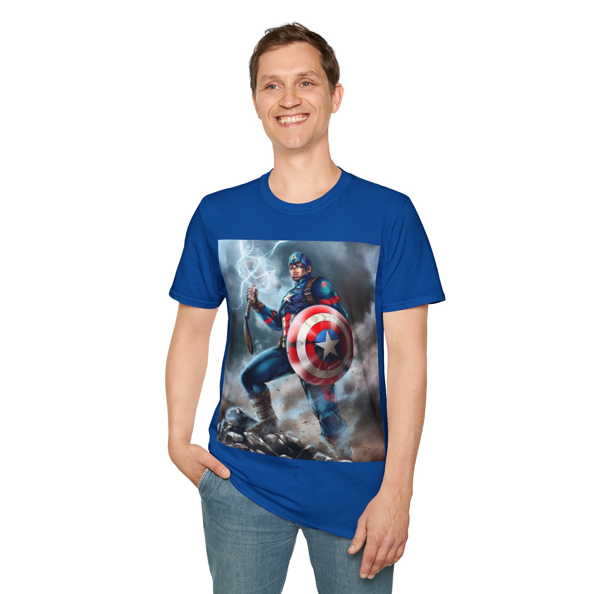 Captain America Lightning Shield Hero Graphic Tee - Image 23
