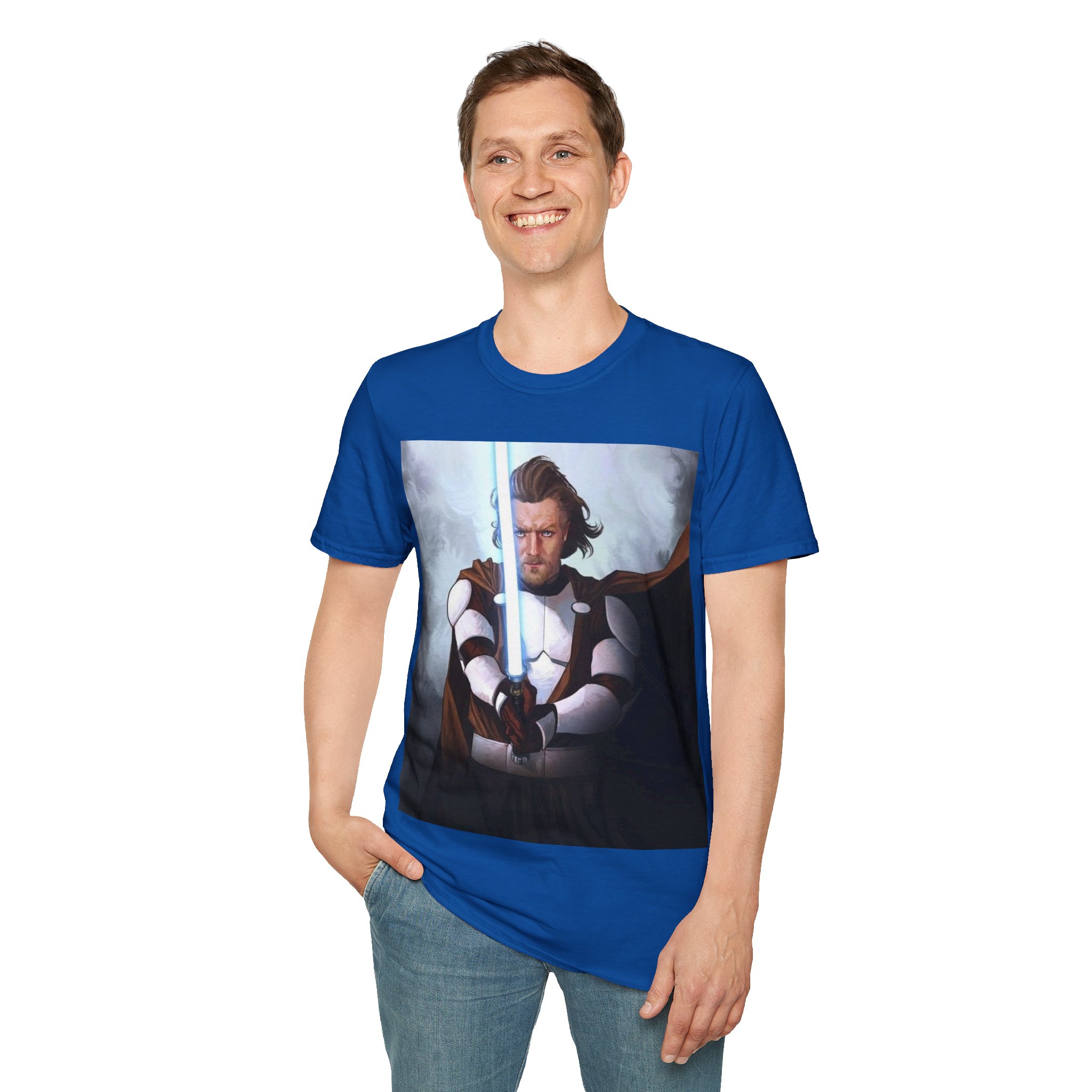 Obi‑Wan Kenobi Jedi Master Blue Saber Graphic Tee - Image 23