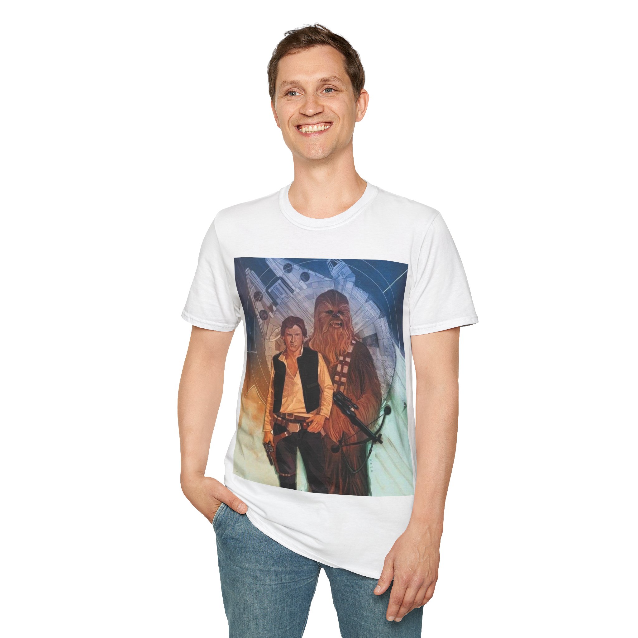 Han Solo & Chewbacca Millennium Flight Graphic T‑Shirt - Image 14